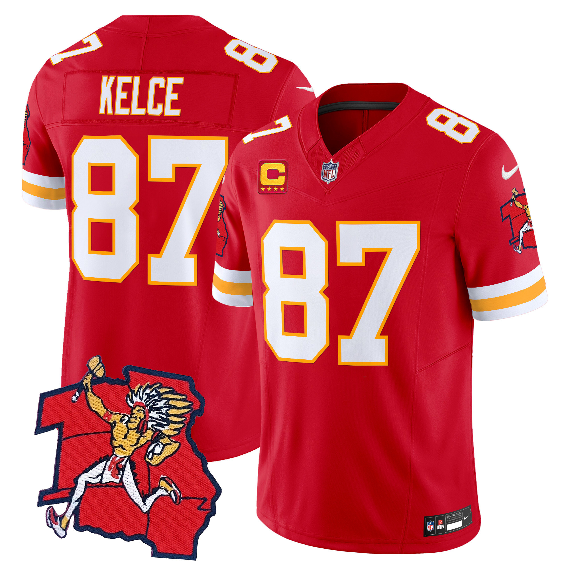 Men's Travis Kelce Kansas City Chiefs 1963 Throwback Vapor Limited Red Jersey - All Stitched