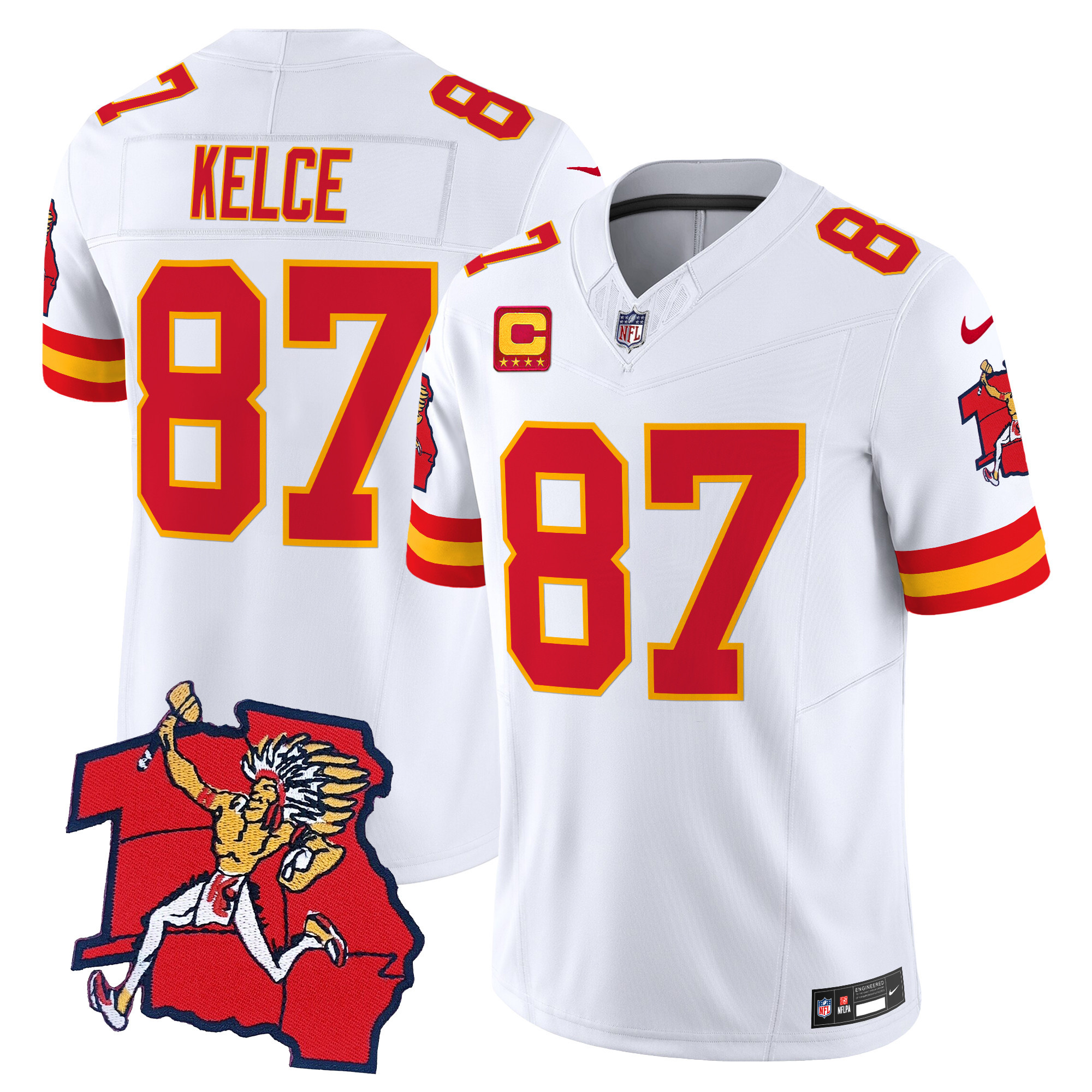 Men's Travis Kelce Kansas City Chiefs 1963 Throwback Vapor Limited White Jersey - All Stitched