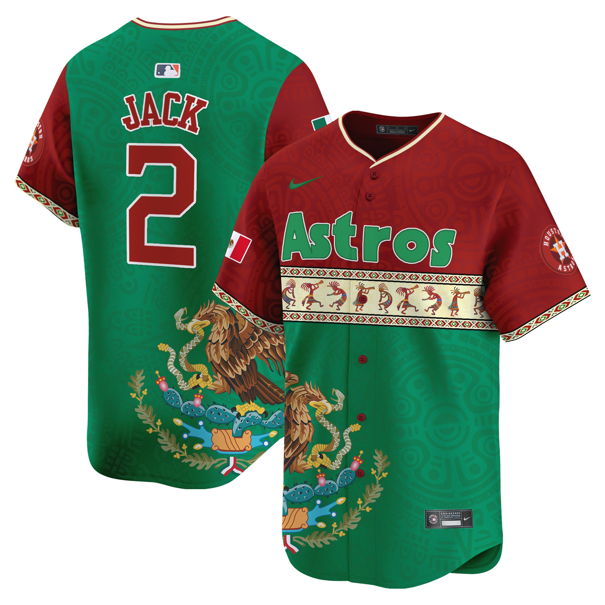 Men's Travis Scott Houston Astros Mexico Aztec Vapor Premier Limited Split Jersey - Printed