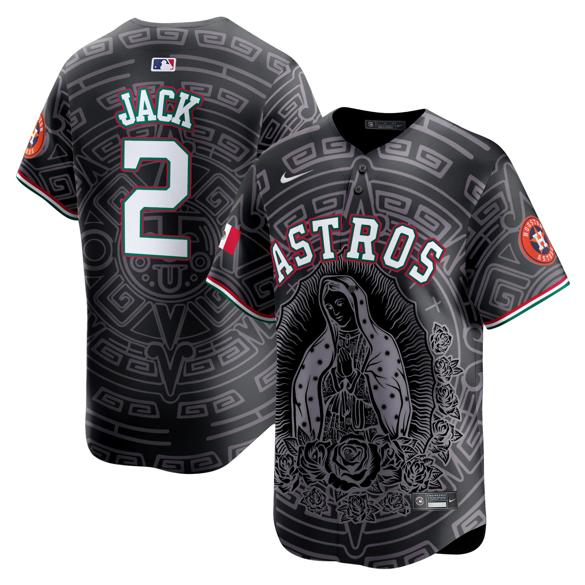 Men's Travis Scott Houston Astros Mexico Guadalupe Vapor Premier Limited Black Jersey - Printed