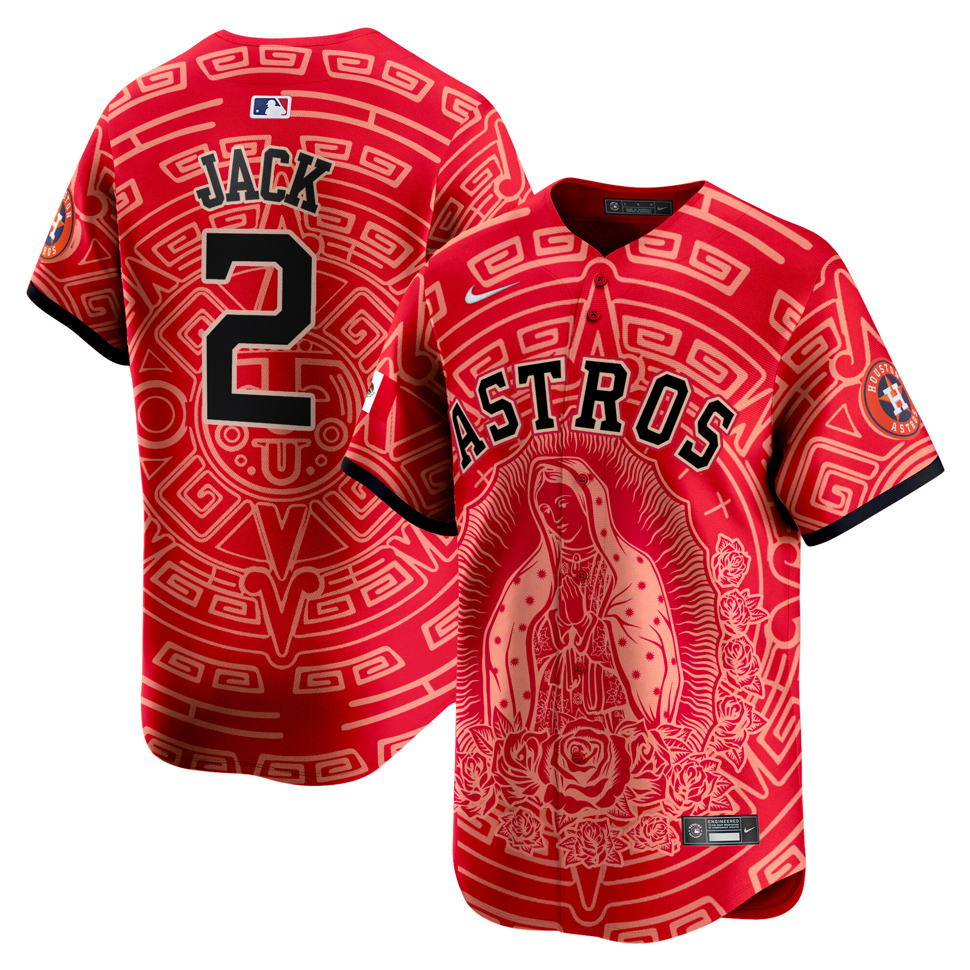 Men's Travis Scott Houston Astros Mexico Guadalupe Vapor Premier Limited Red Jersey - Printed