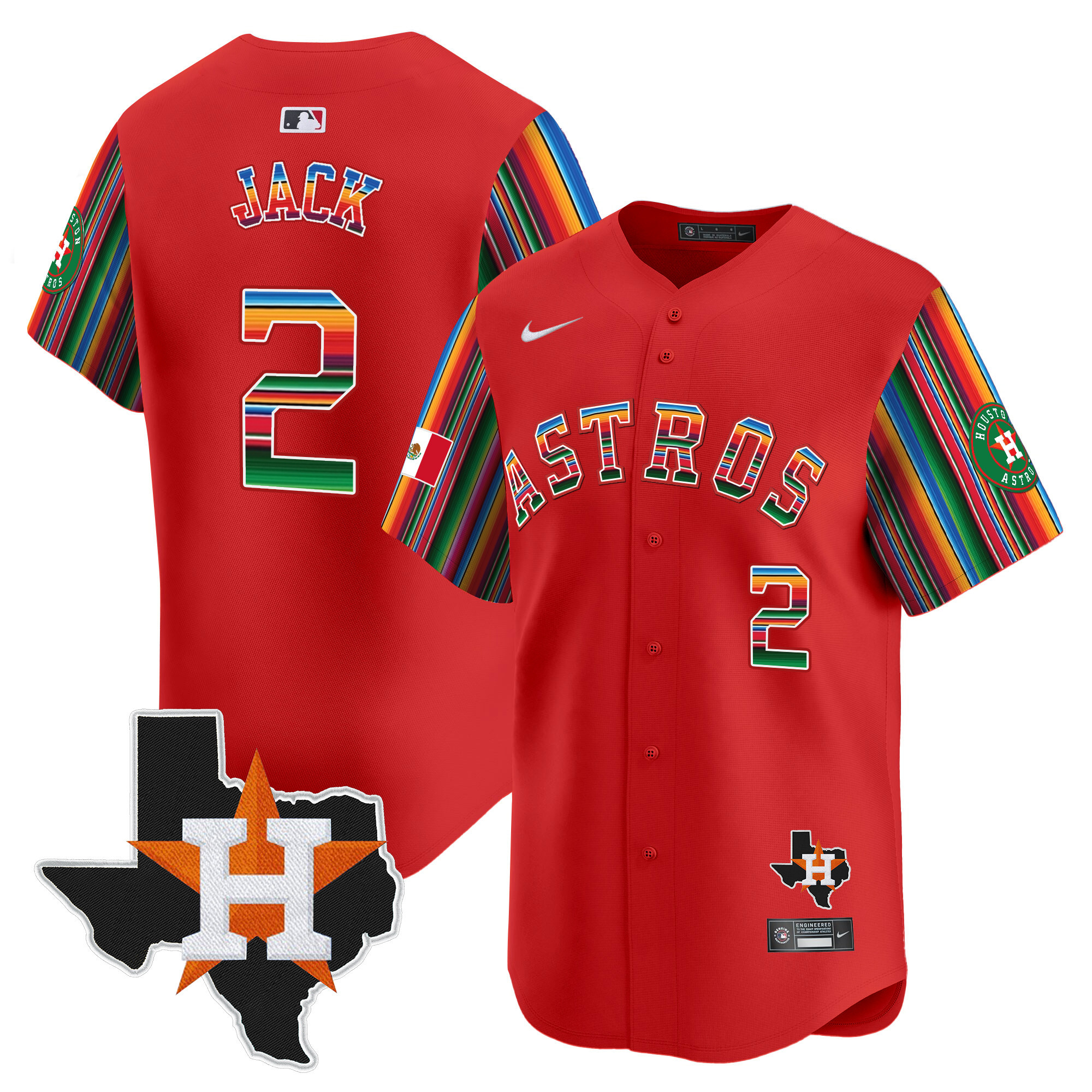 Men's Travis Scott Houston Astros Mexico Texas Patch Vapor Premier Limited Red Jersey V5 - All Stitched