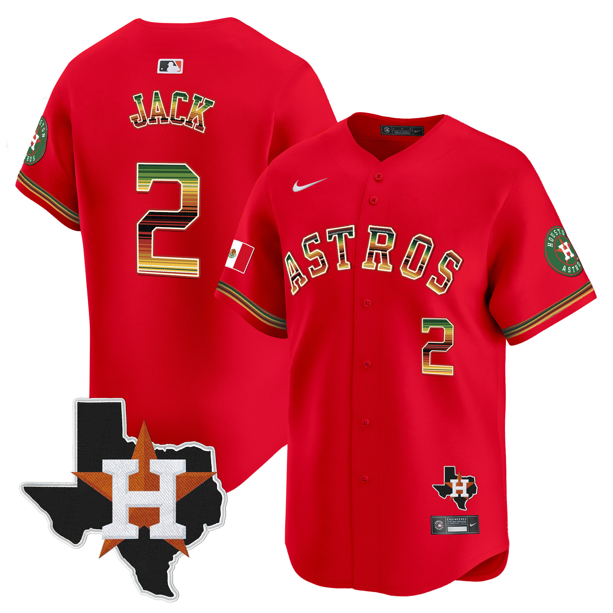 Men's Travis Scott Houston Astros Mexico Traditional Style Vapor Premier Limited Red Jersey - All Stitched