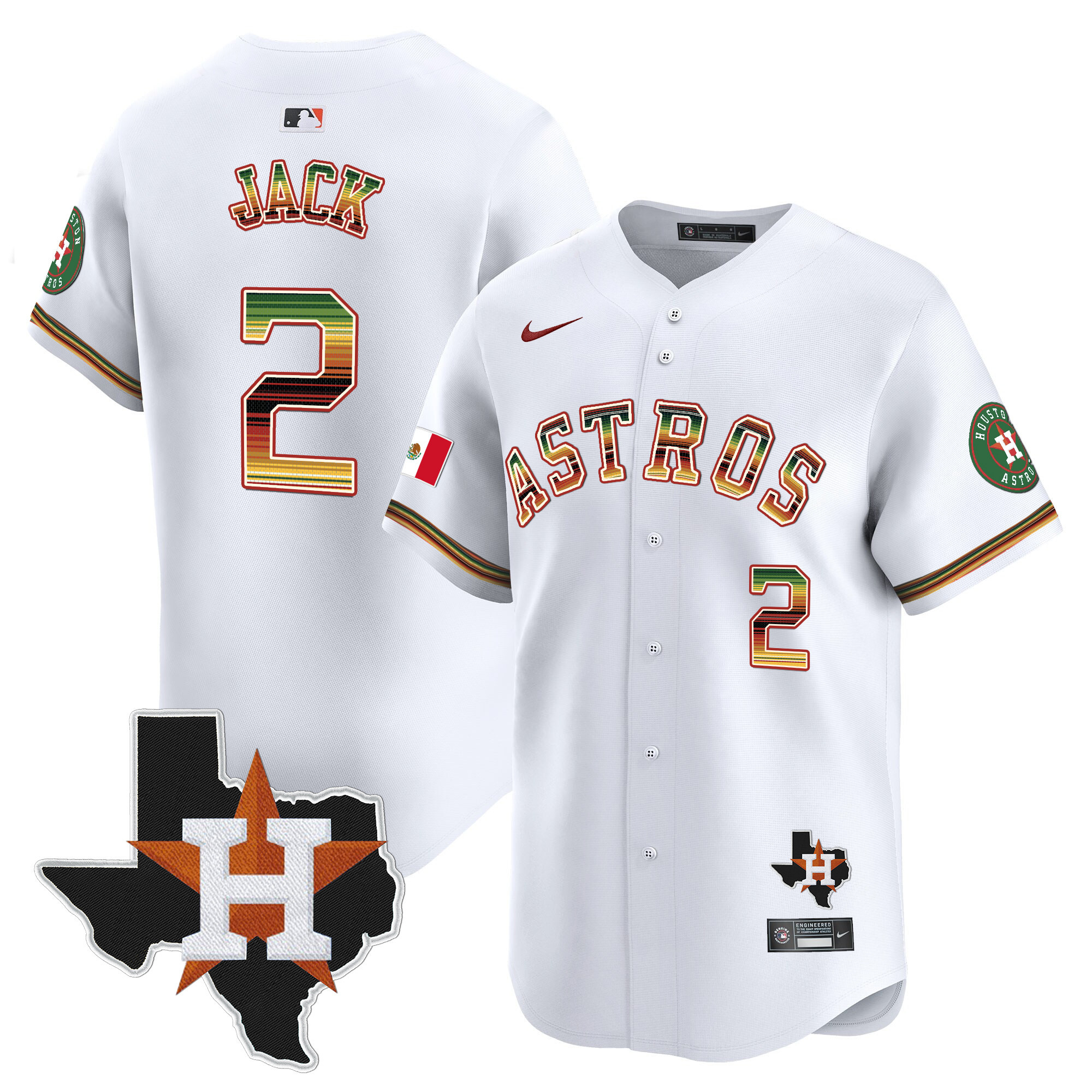 Men's Travis Scott Houston Astros Mexico Traditional Style Vapor Premier Limited White Jersey - All Stitched
