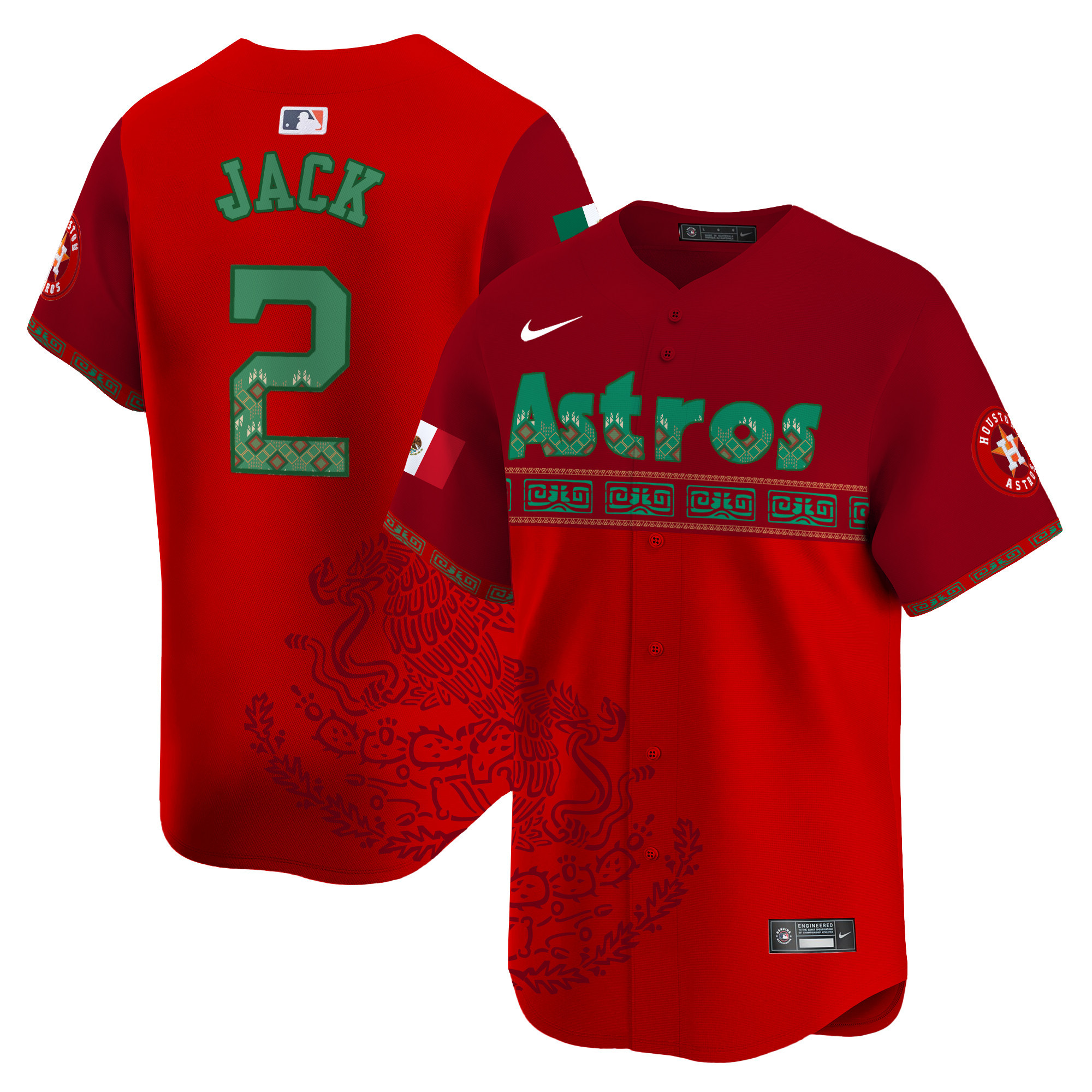 Men's Travis Scott Houston Astros Mexico Vapor Premier Limited Red Jersey V5 - Printed