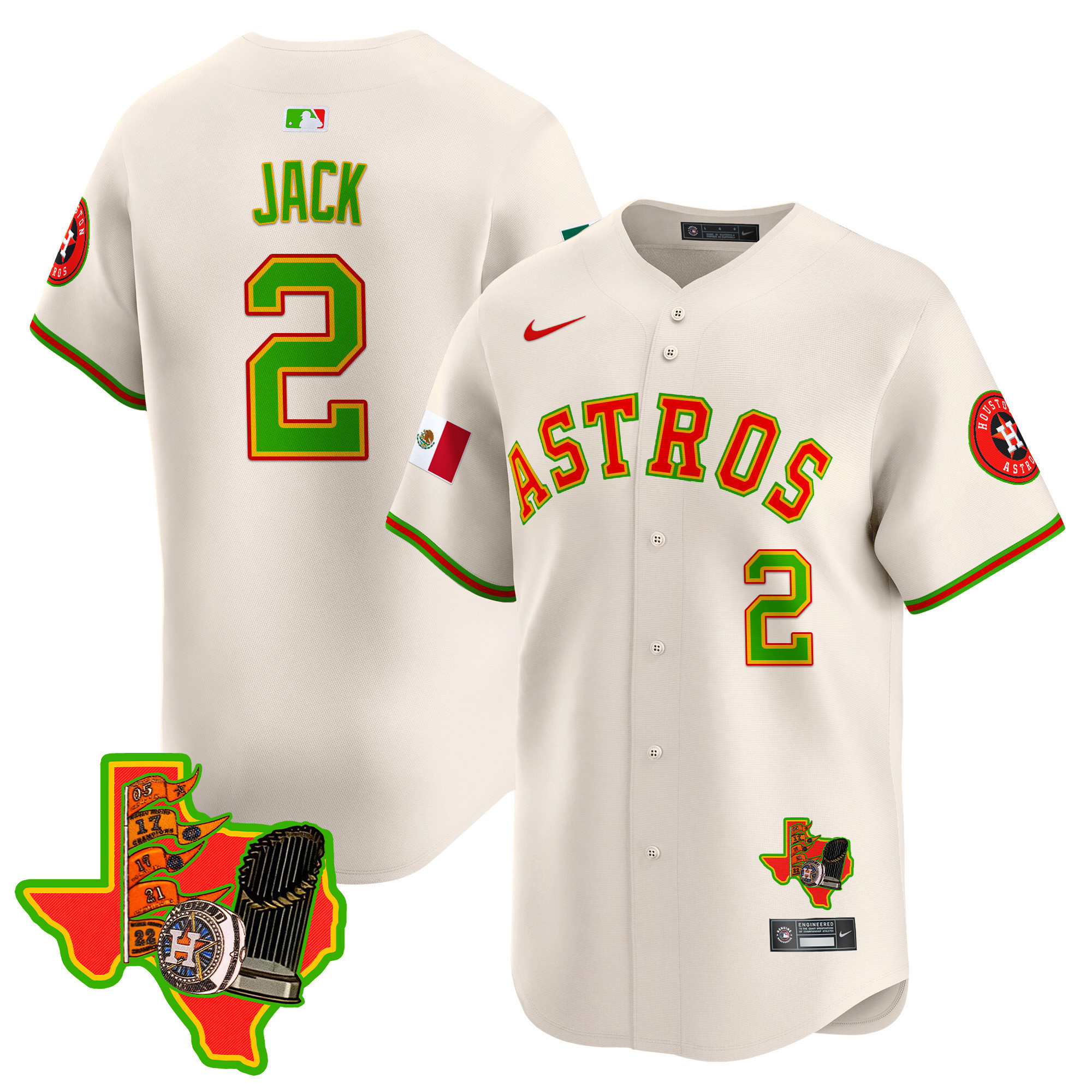 Men's Travis Scott Houston Astros The Loteria Vapor Premier Limited Cream Jersey - All Stitched