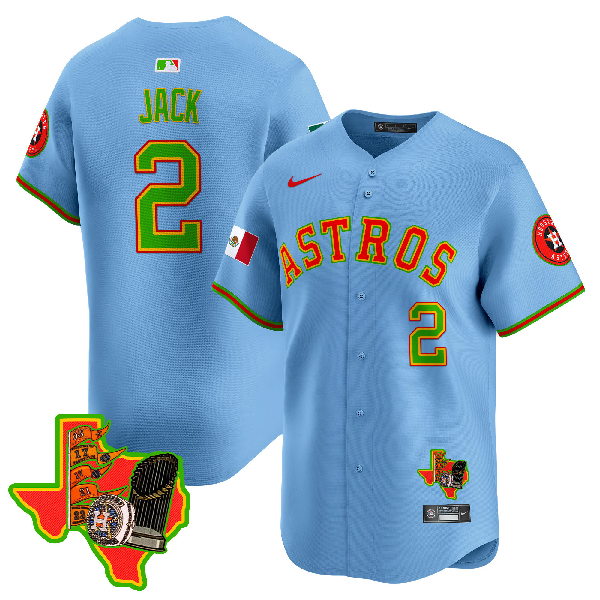 Men's Travis Scott Houston Astros The Loteria Vapor Premier Limited Light Blue Jersey - All Stitched