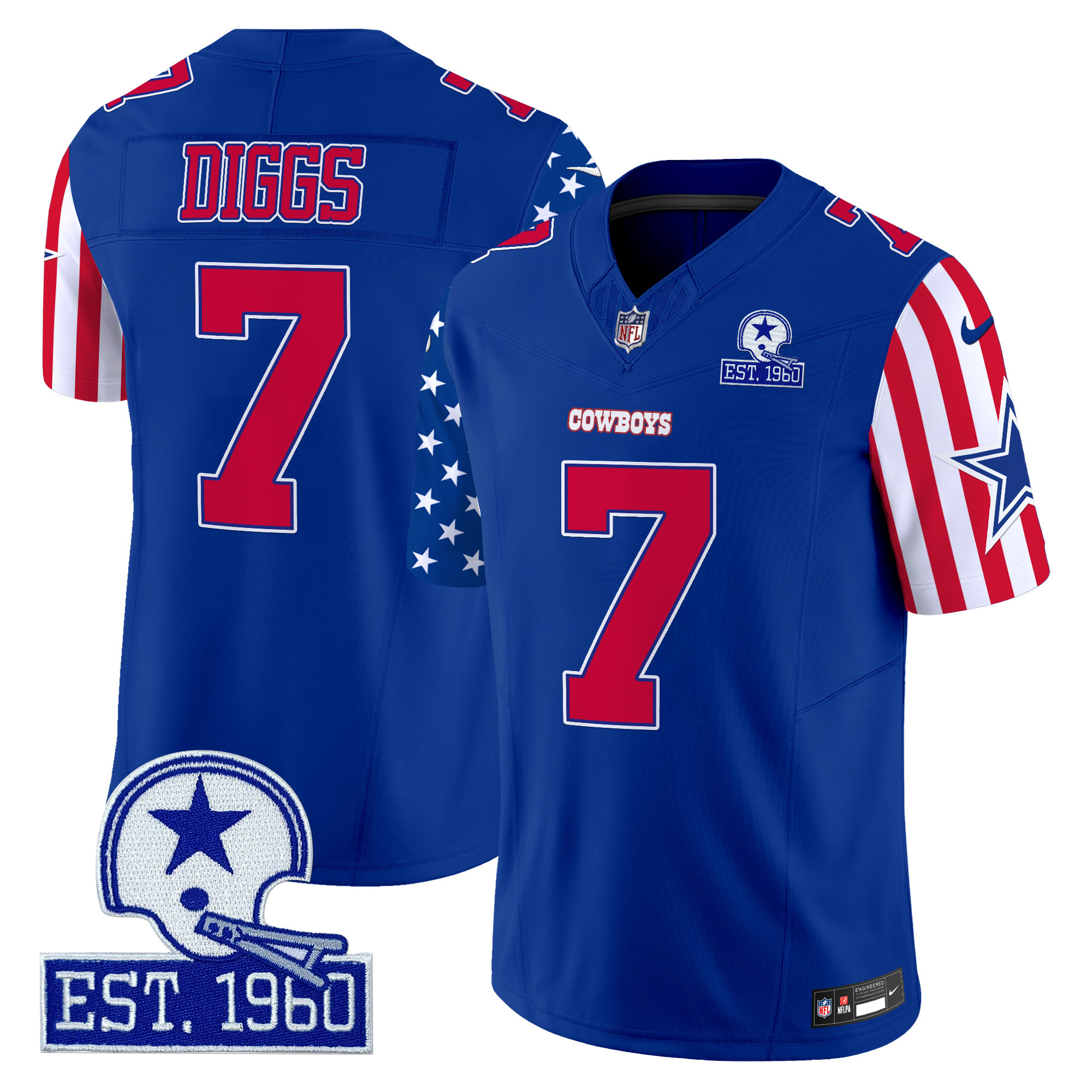 Men's Trevon Diggs Dallas Cowboys American Style Vapor Limited Royal Jersey - All Stitched