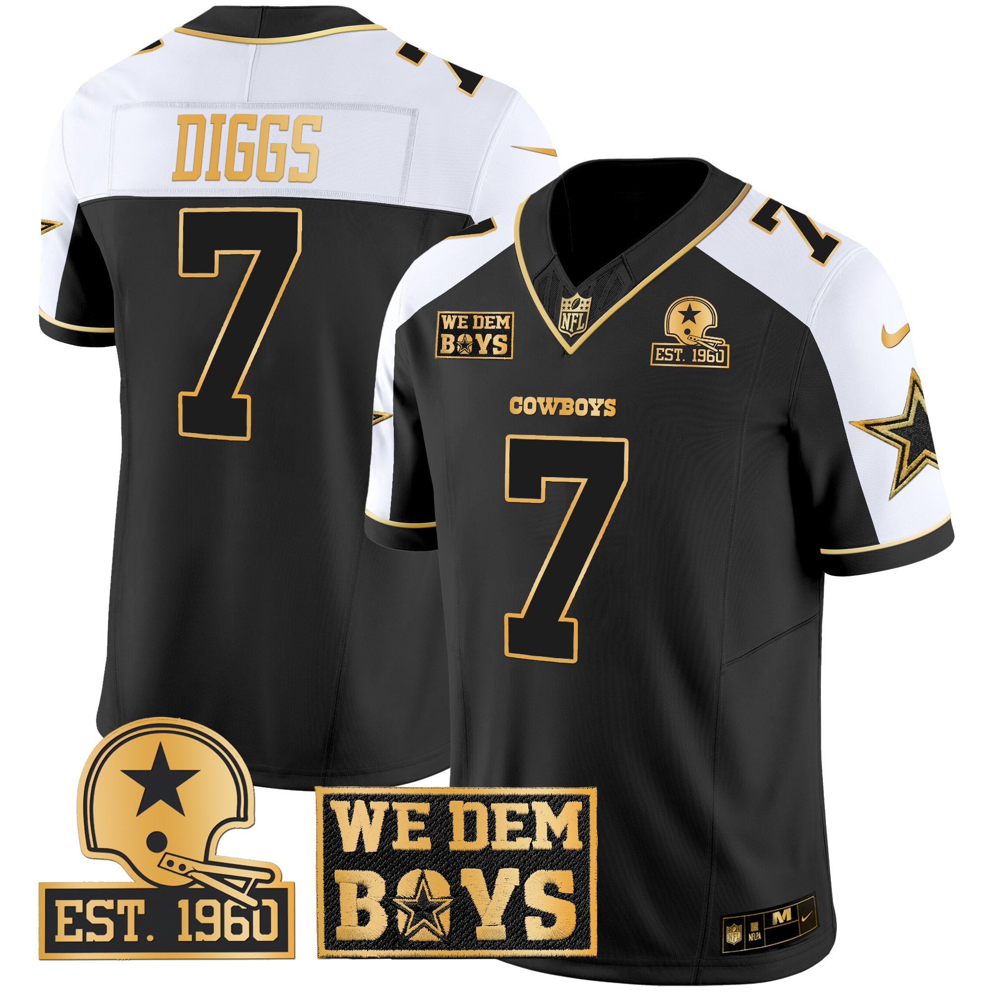 Men's Trevon Diggs Dallas Cowboys Est. 1960 & We Dem Boyz Patch Gold Vapor Limited Alternate Jersey - All Stitched