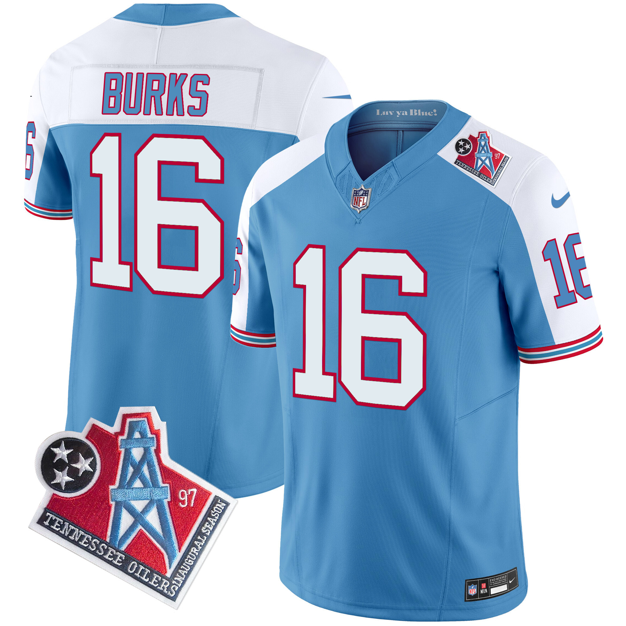 Men's Treylon Burks Tennessee Titans 1997 Throwback Limited Vapor Limited Alternate Jersey - All Stitched