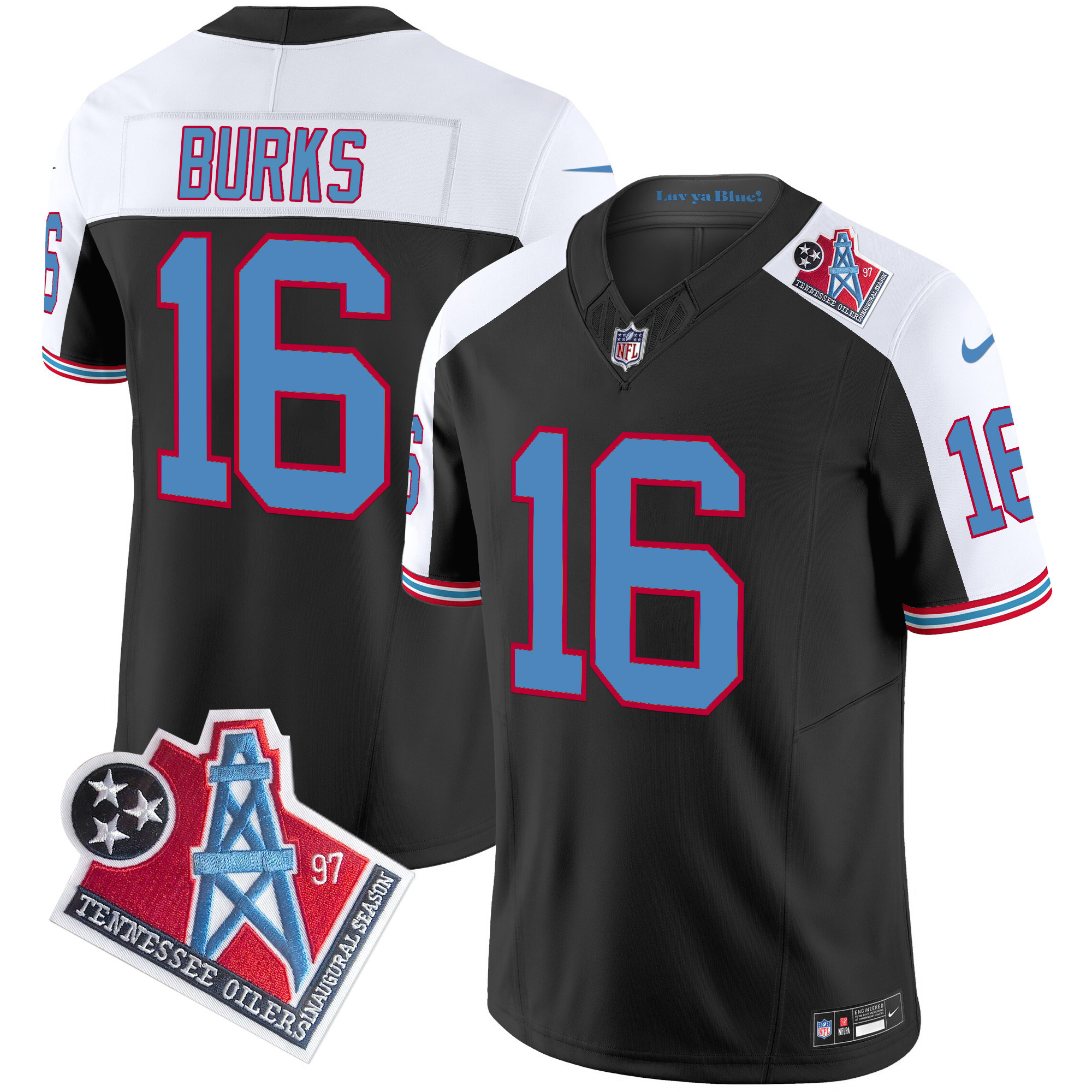 Men's Treylon Burks Tennessee Titans 1997 Throwback Limited Vapor Limited Black Alternate Jersey - All Stitched