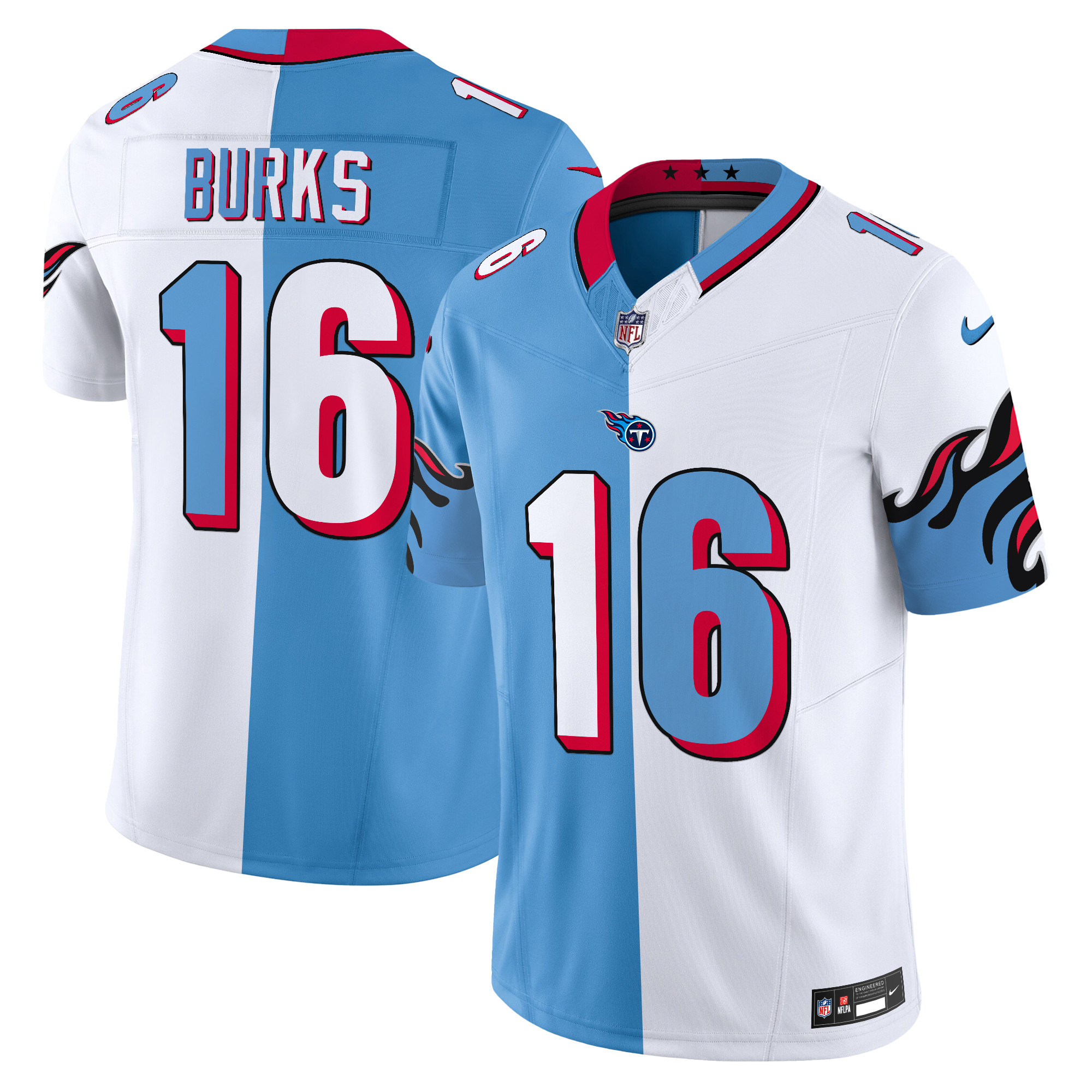 Men's Treylon Burks Tennessee Titans Special Vapor Limited Split Jersey - All Stitched