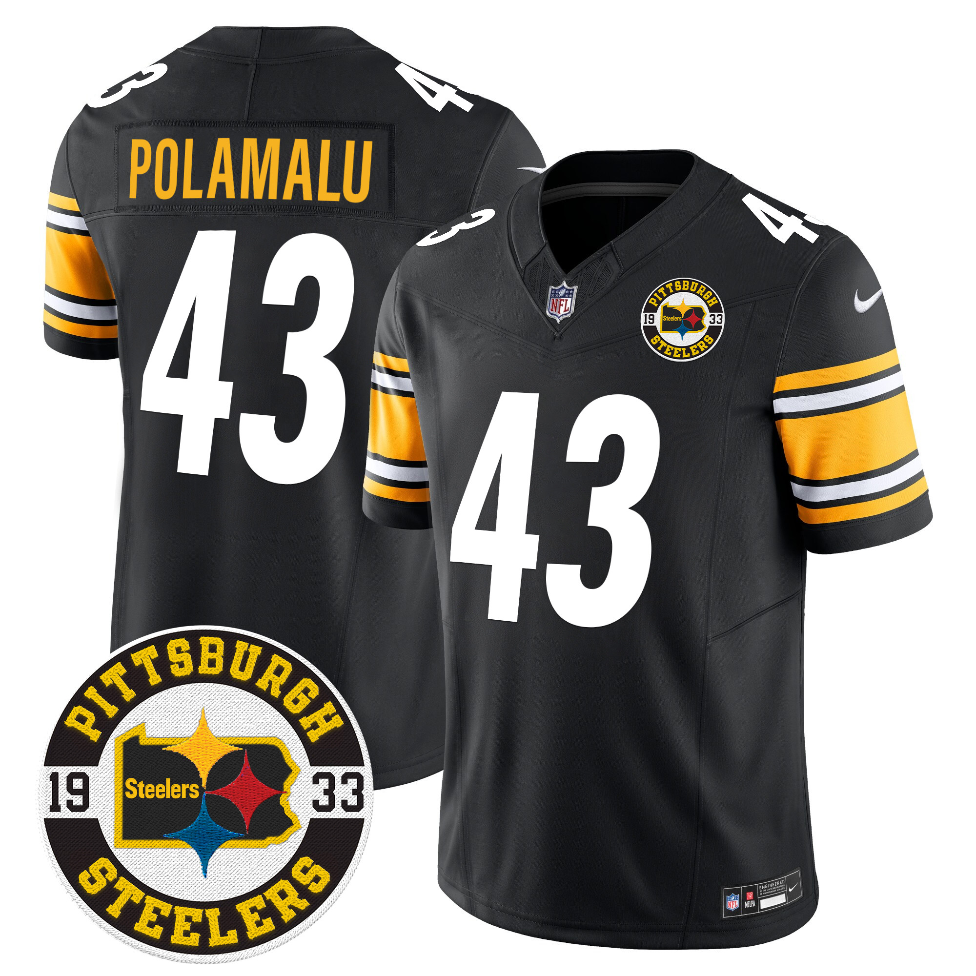 Men's Troy Polamalu Pittsburgh Steelers 2024 Vapor Limited Black Jersey - All Stitched