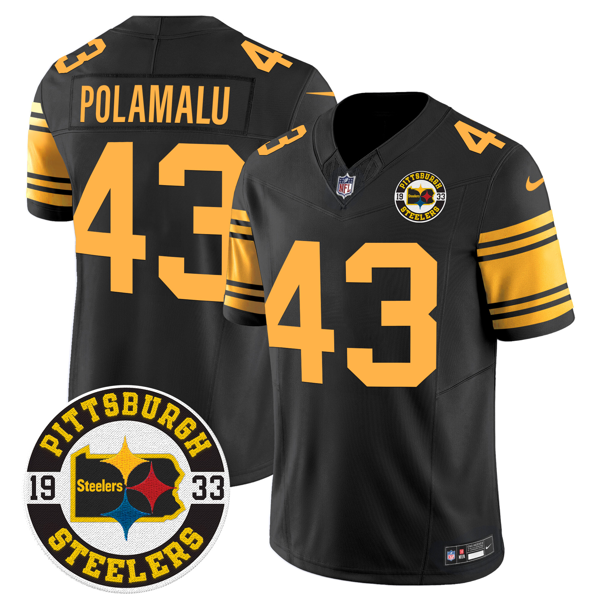 Men's Troy Polamalu Pittsburgh Steelers 2024 Vapor Limited Color Rush Jersey - All Stitched