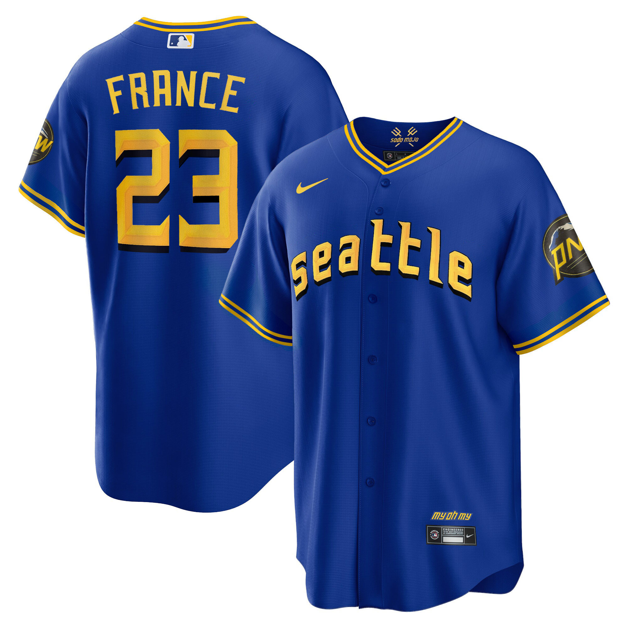 Men's Ty France Seattle Mariners 2023 City Connect Edition Cool Base Jersey - All Stitched
