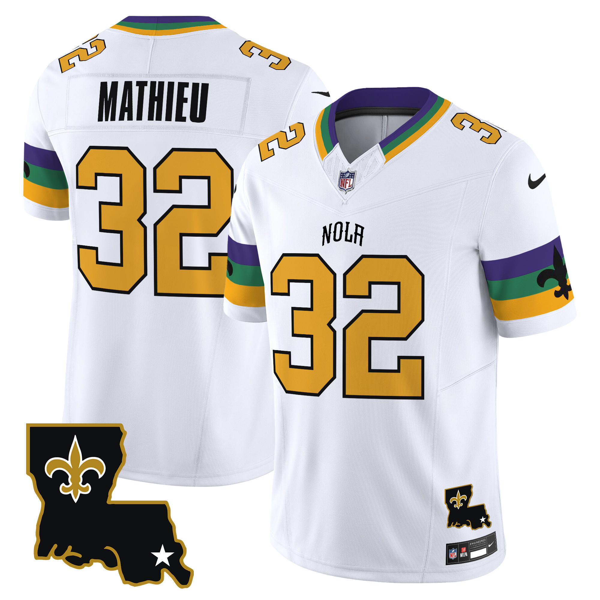 Men's Tyrann Mathieu New Orleans Saints 2024 New Orleans City Vapor Limited White Jersey - All Stitched