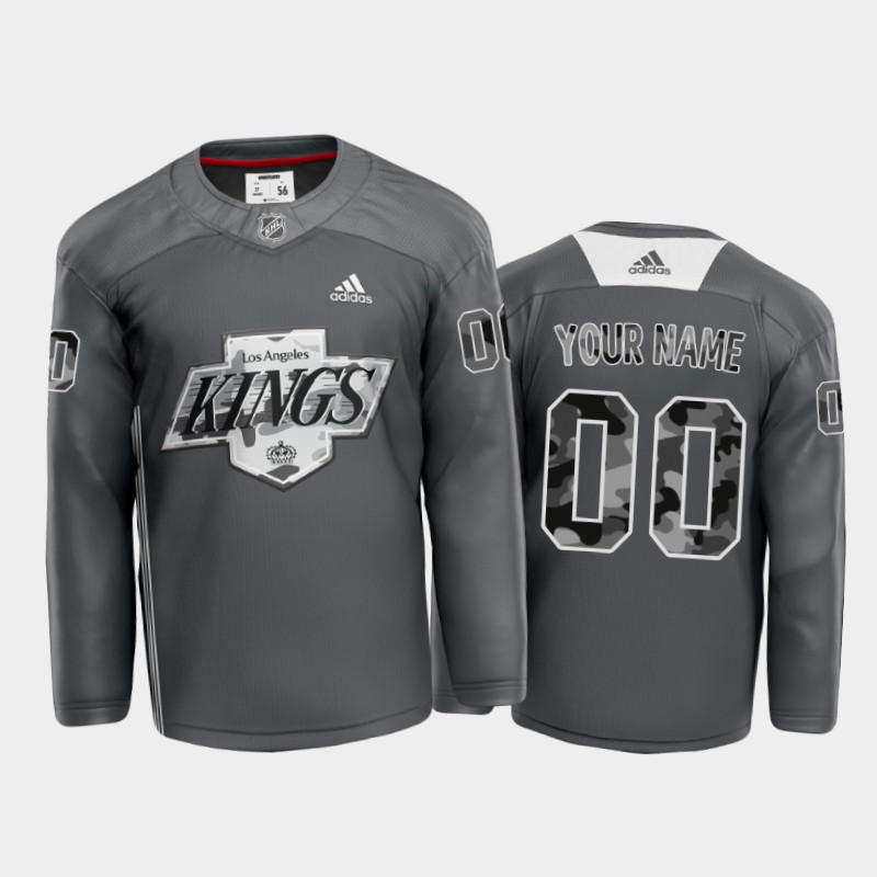 Men's Undefeated X LA Kings Custom #00 Warm Up Gray Jersey