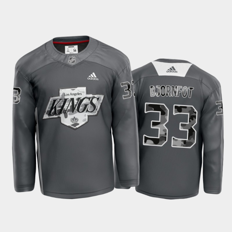 Men's Undefeated X LA Kings Tobias Bjornfot #33 Warm Up Gray Jersey