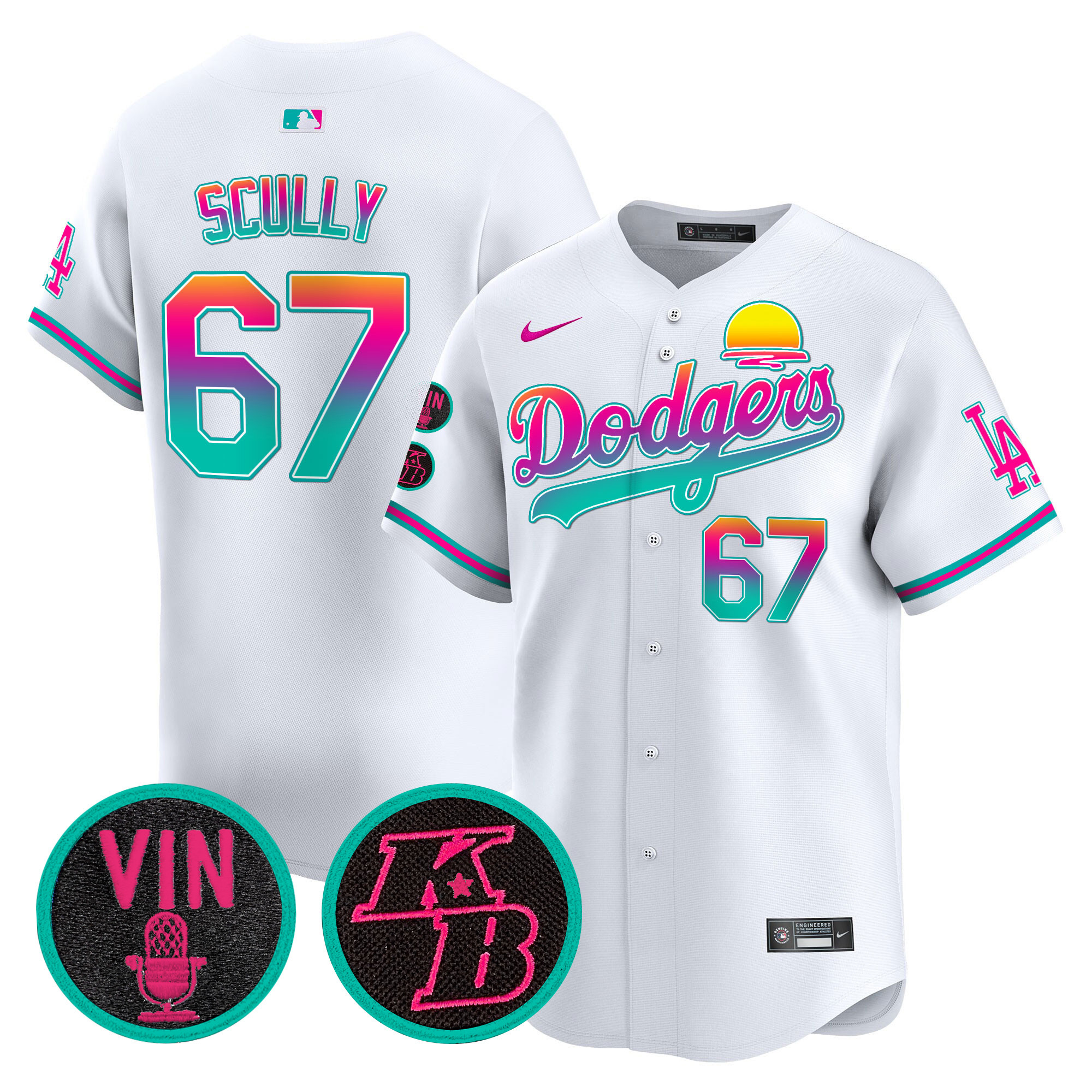 Men's Vin Scully Los Angeles Dodgers 2024 Los Angeles City Style Vapor Premier Limited White Jersey V2 - All Stitched
