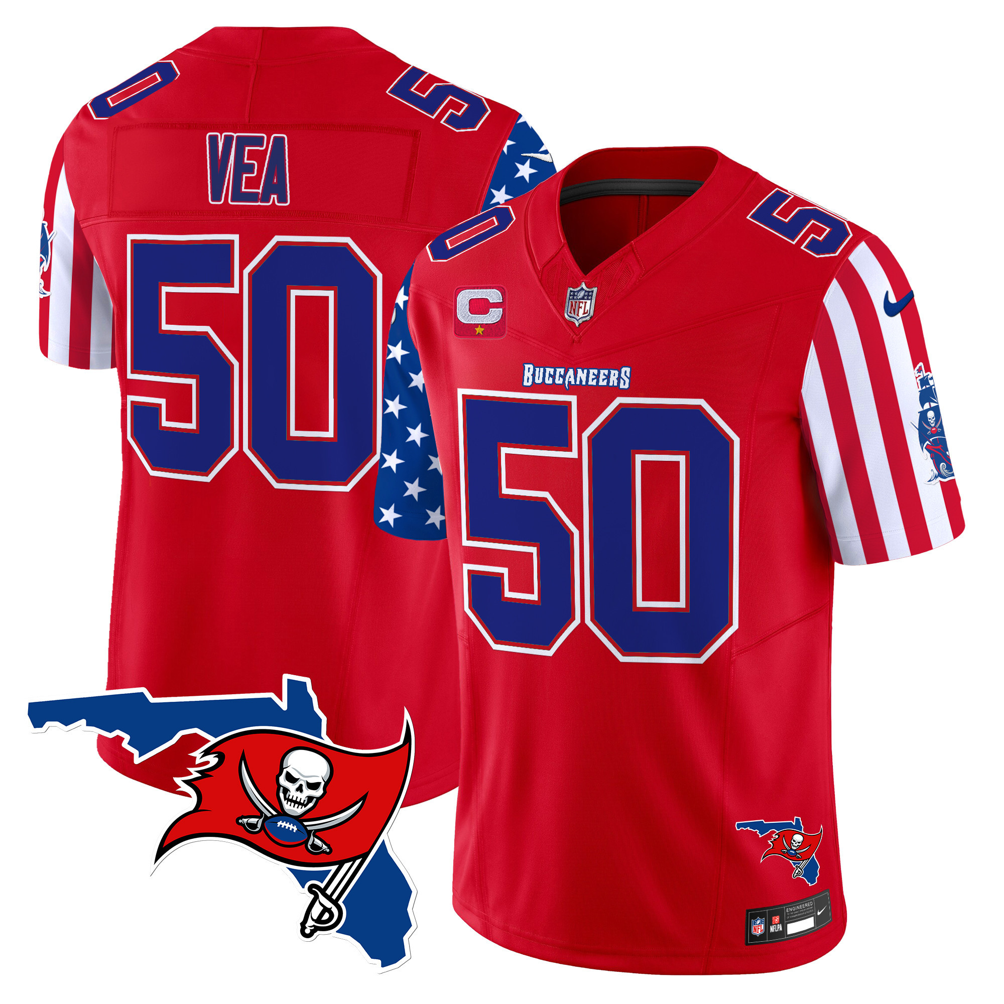 Men's Vita Vea Tampa Bay Buccaneers American Style Vapor Limited Red Jersey - All Stitched