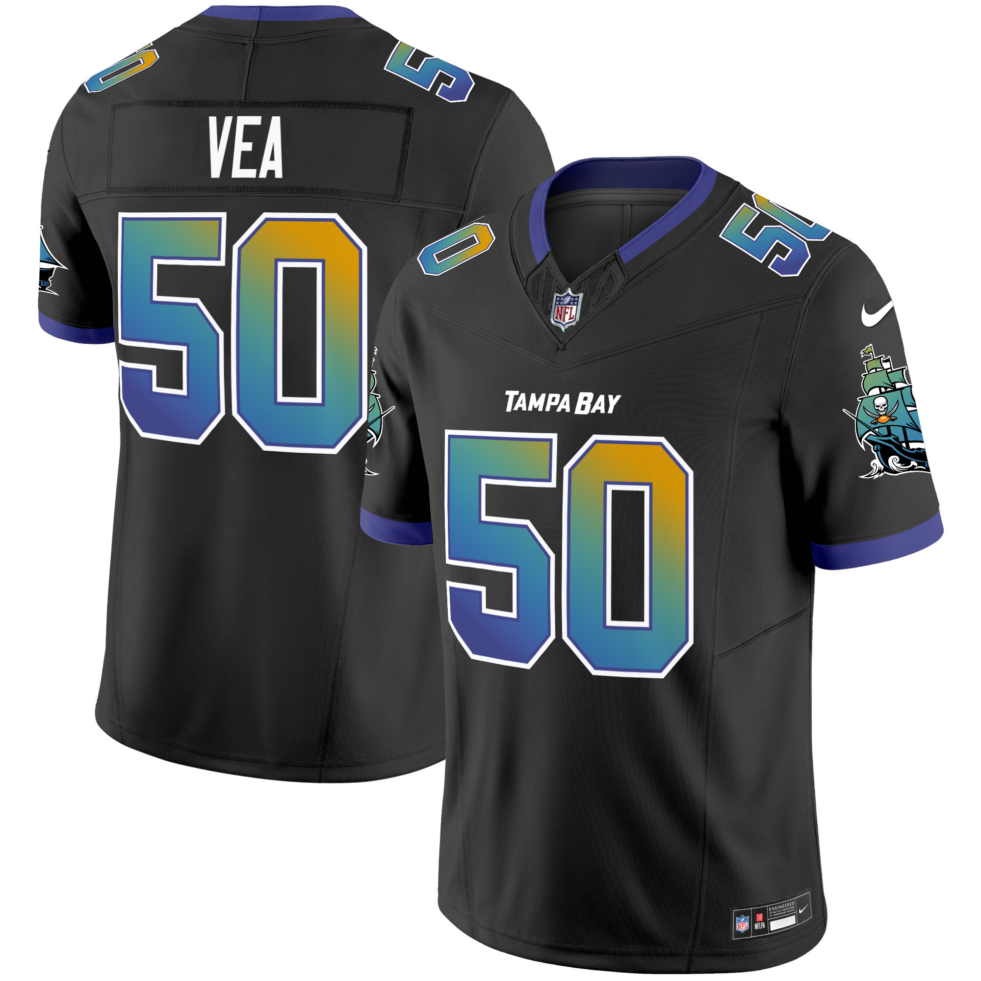 Men's Vita Vea Tampa Bay Buccaneers "Tampa City" Vapor Limited Black Jersey - All Stitched