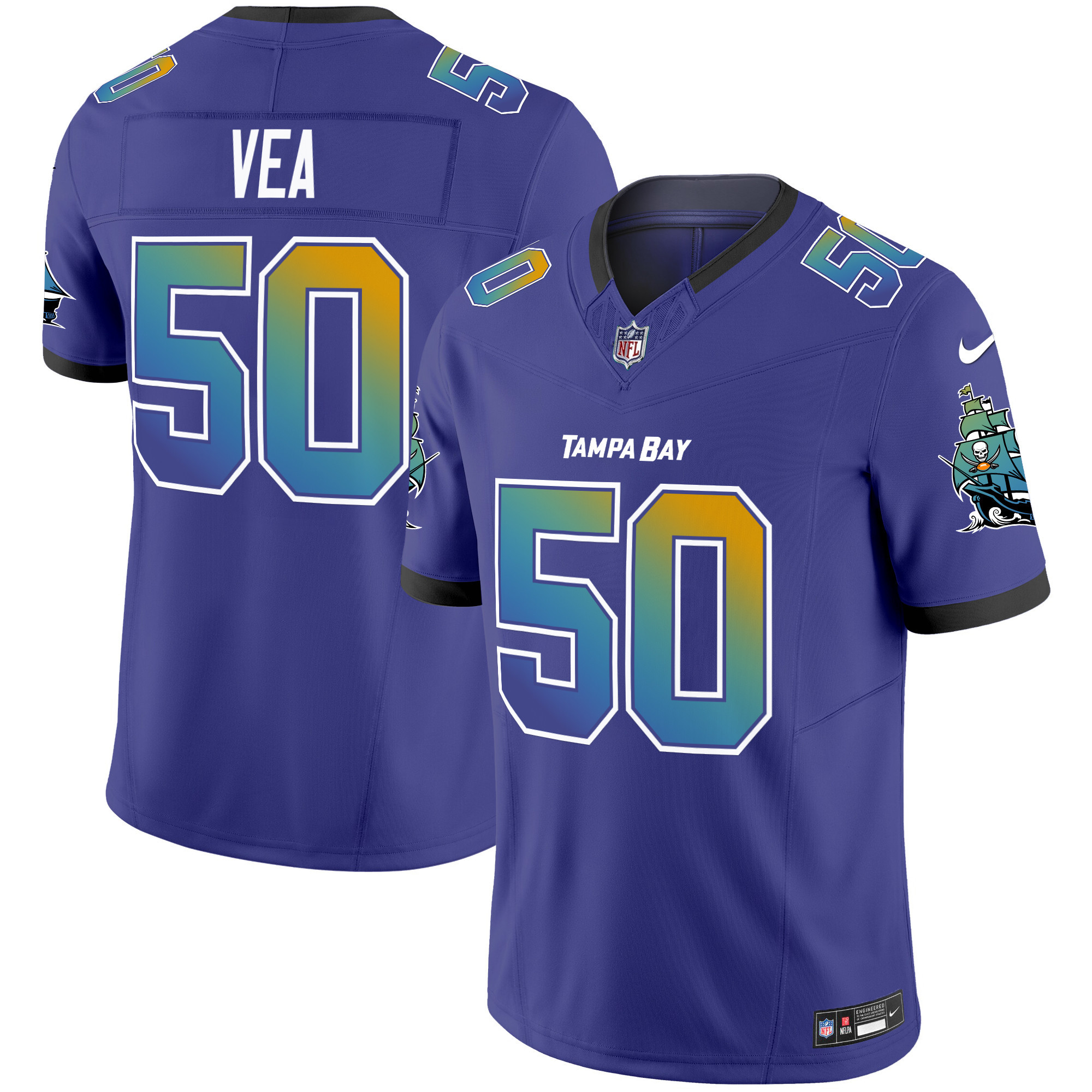 Men's Vita Vea Tampa Bay Buccaneers "Tampa City" Vapor Limited Purple Jersey - All Stitched