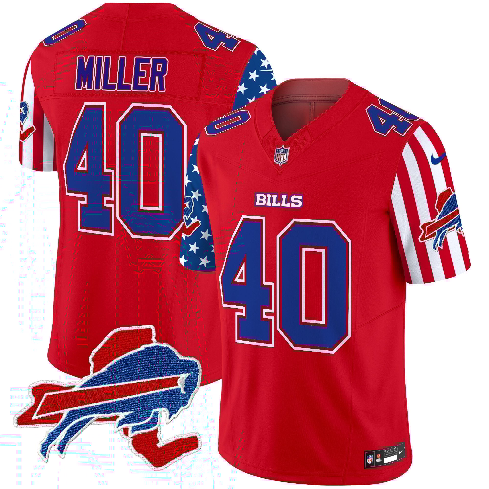Men's Von Miller Buffalo Bills American Style Vapor Limited Red Jersey - All Stitched