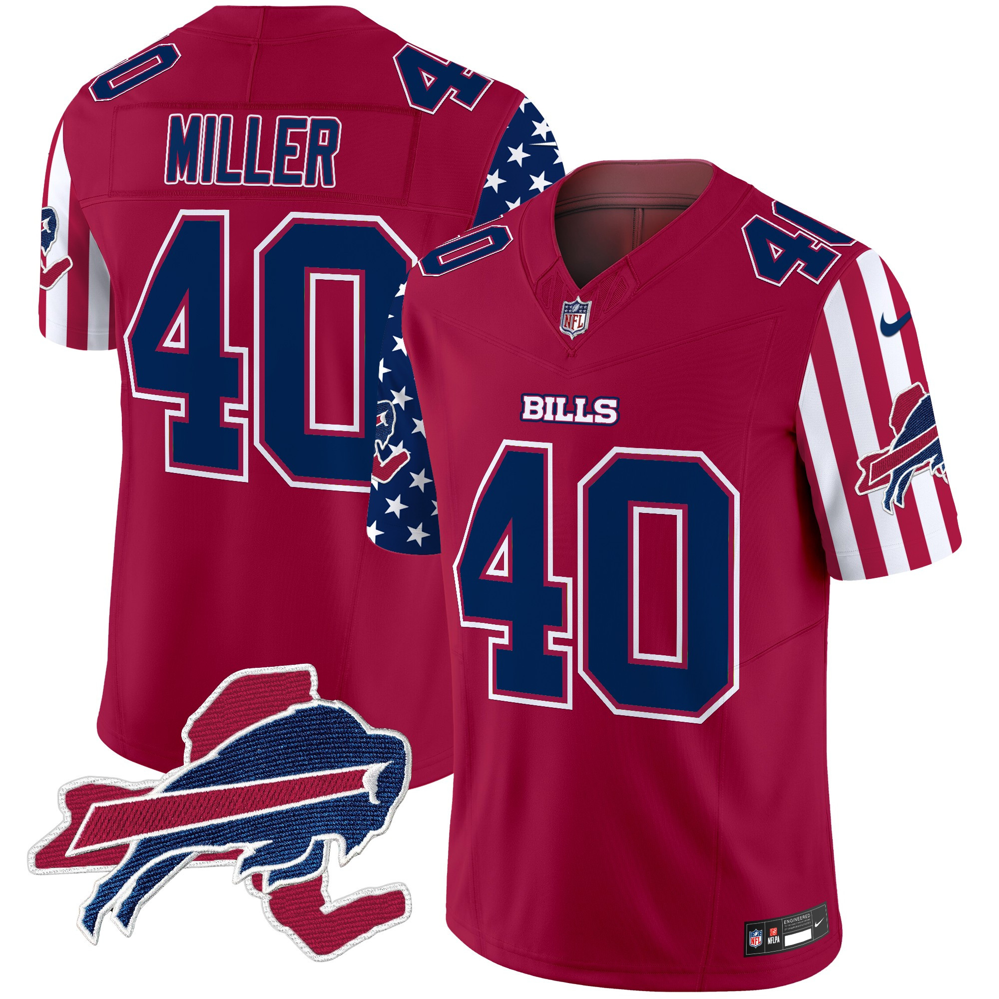 Men's Von Miller Buffalo Bills American Style Vapor Limited Red Jersey - All Stitched