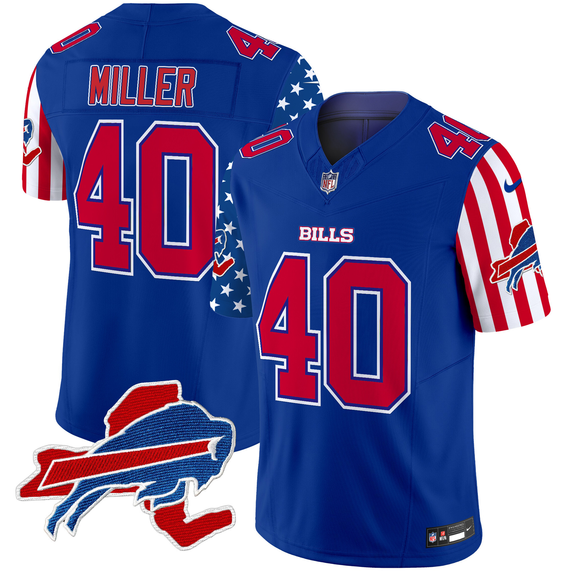 Men's Von Miller Buffalo Bills American Style Vapor Limited Royal Jersey - All Stitched