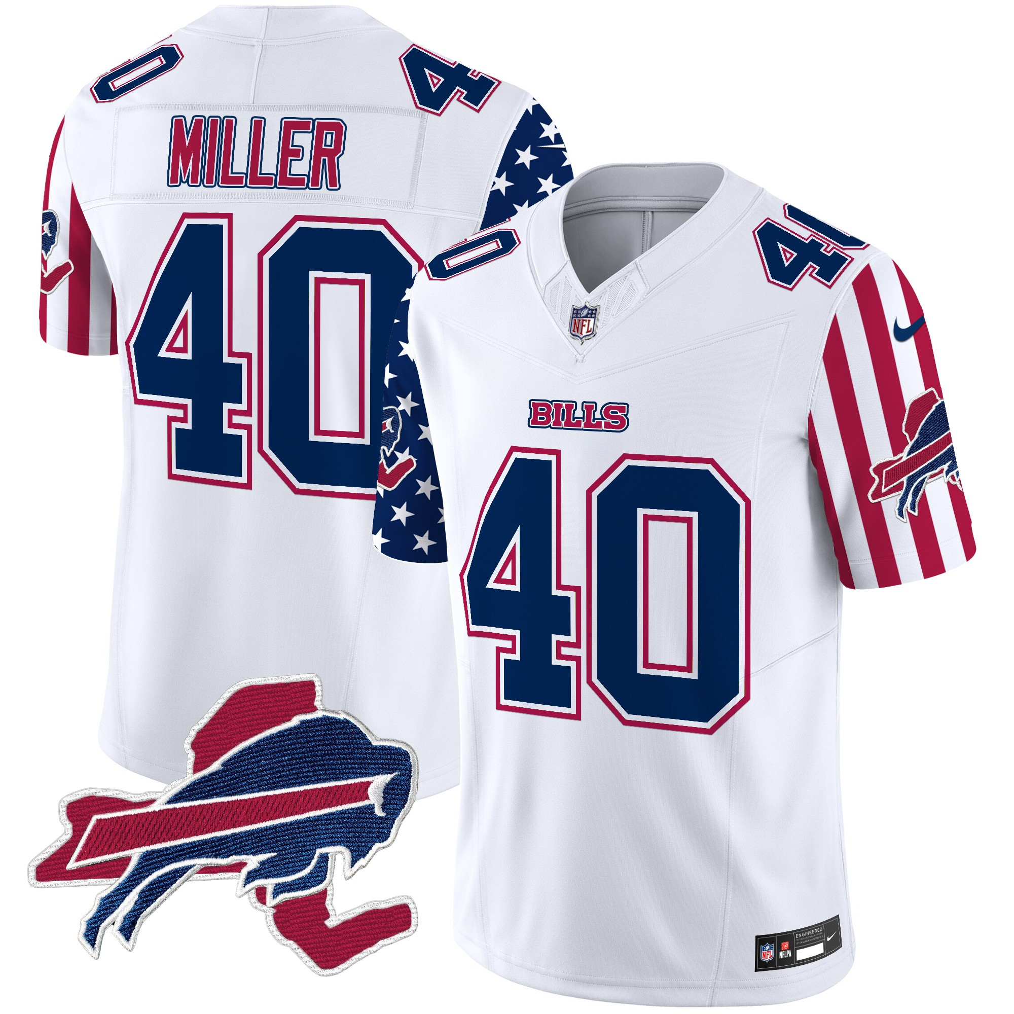 Men's Von Miller Buffalo Bills American Style Vapor Limited White Jersey - All Stitched