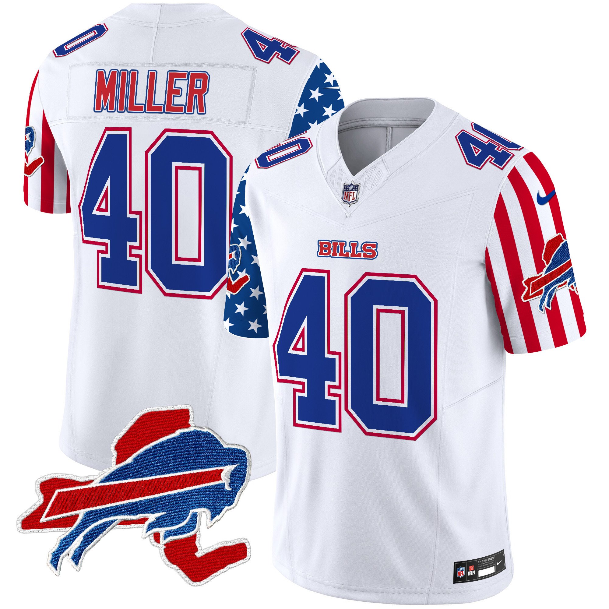Men's Von Miller Buffalo Bills American Style Vapor Limited White Jersey - All Stitched