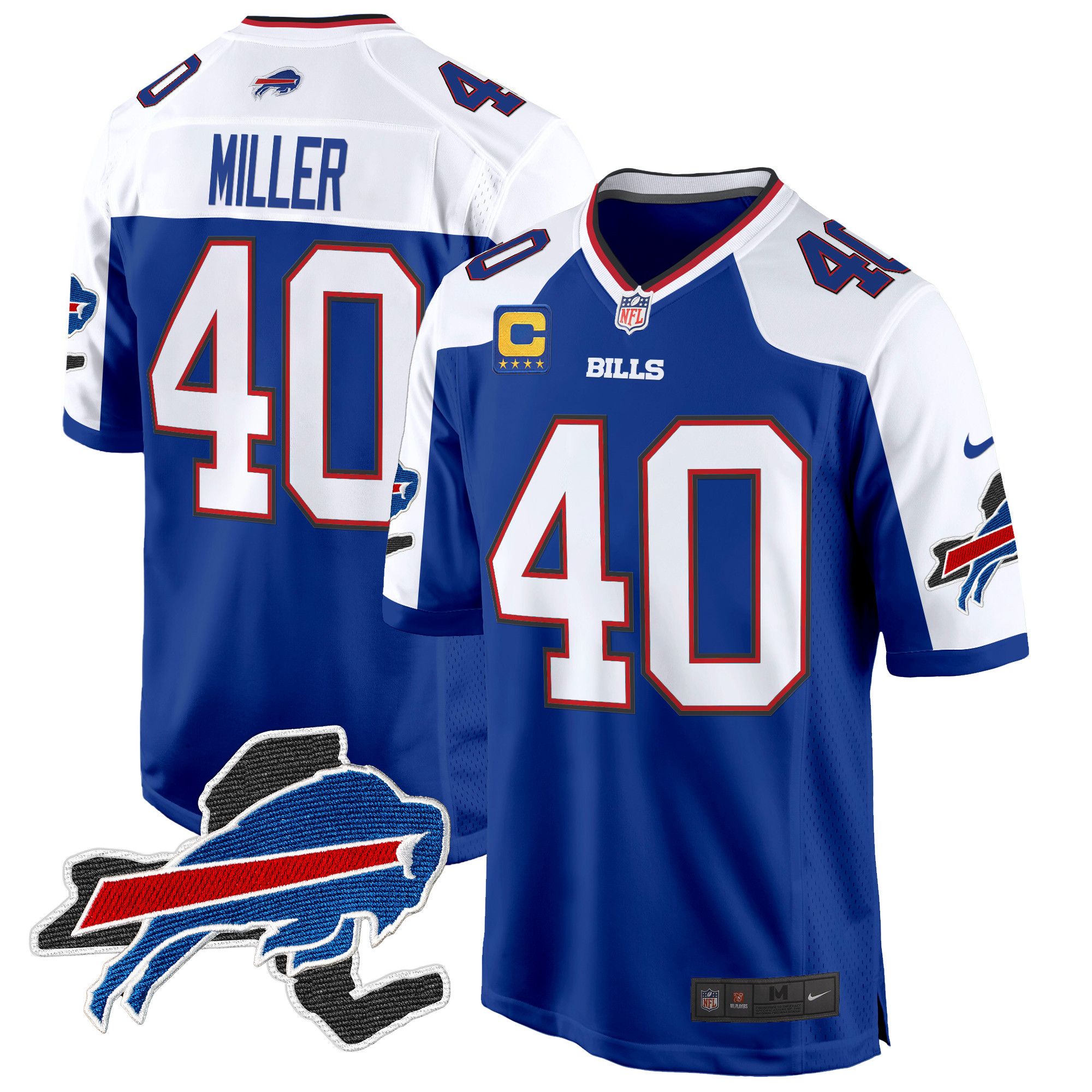 Men's Von Miller Buffalo Bills New York Patch Game Royal Alternate Jersey - All Stitched