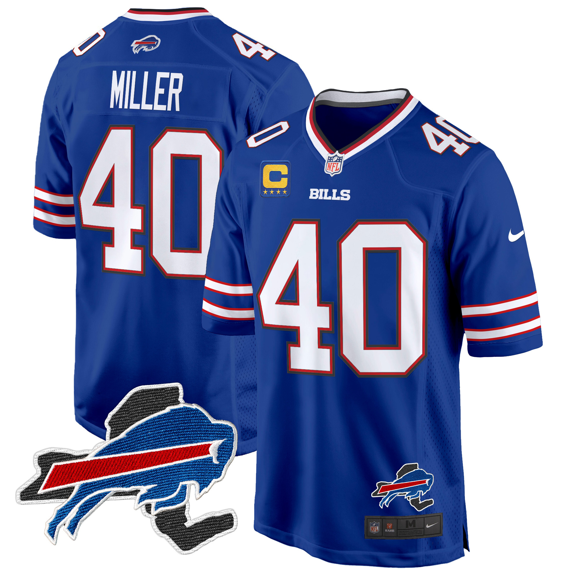 Men's Von Miller Buffalo Bills New York Patch Game Royal Jersey - All Stitched