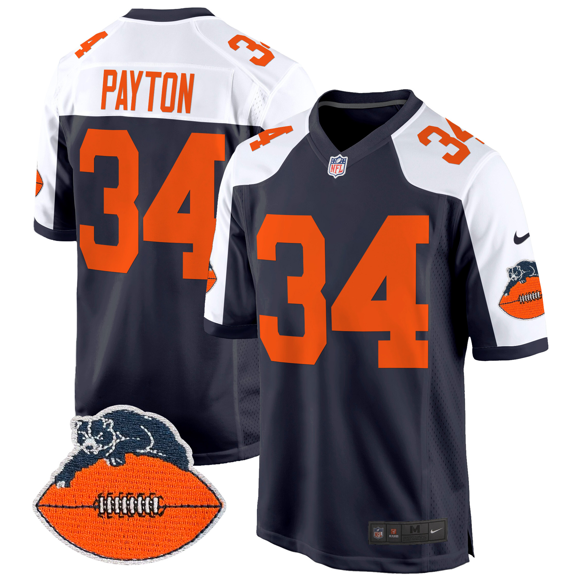 Men's Walter Payton Chicago Bears Throwback Game Navy Alternate Jersey - All Stitched