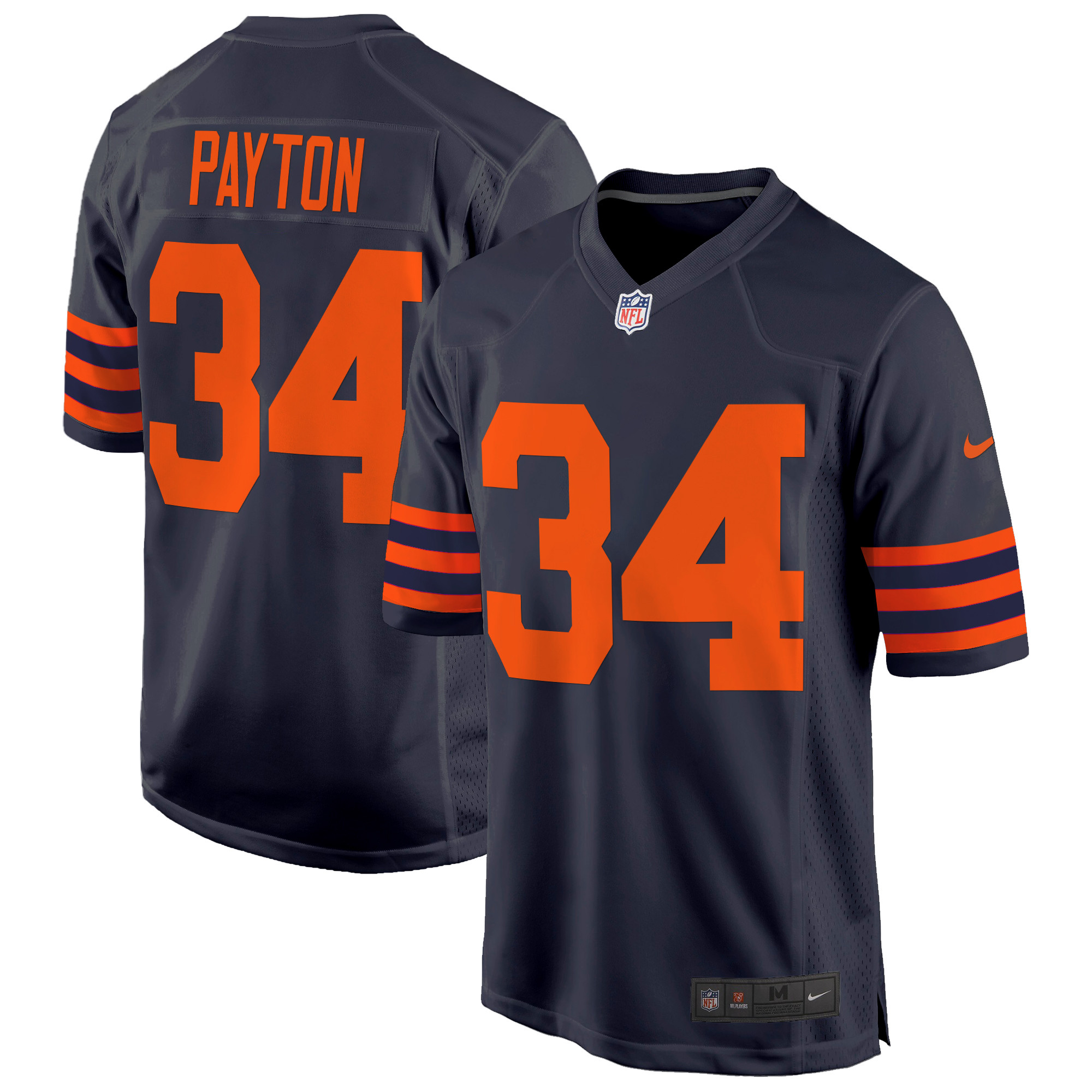 Men's Walter Payton Chicago Bears Throwback Game Navy Jersey - All Stitched