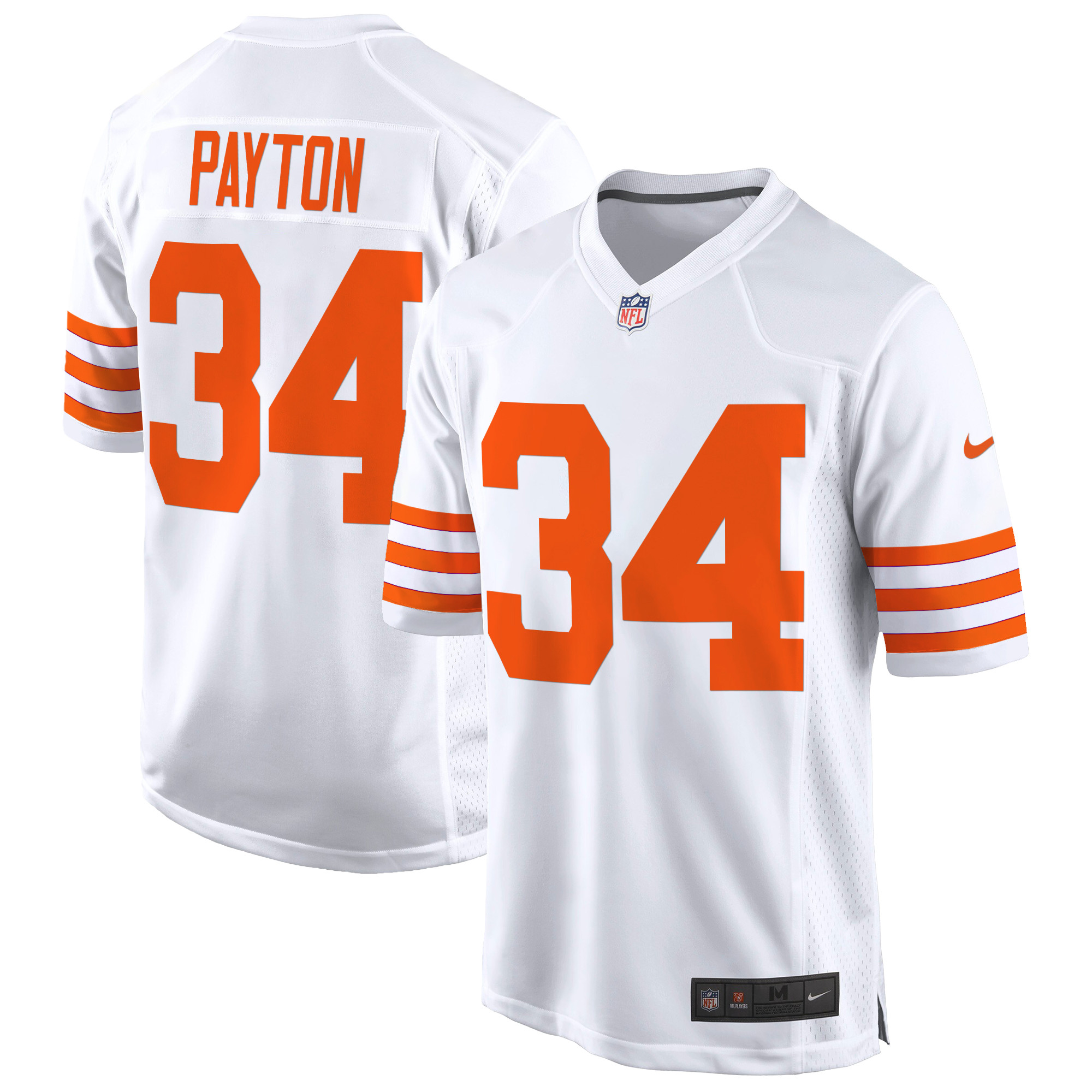 Men's Walter Payton Chicago Bears Throwback Game White Jersey - All Stitched