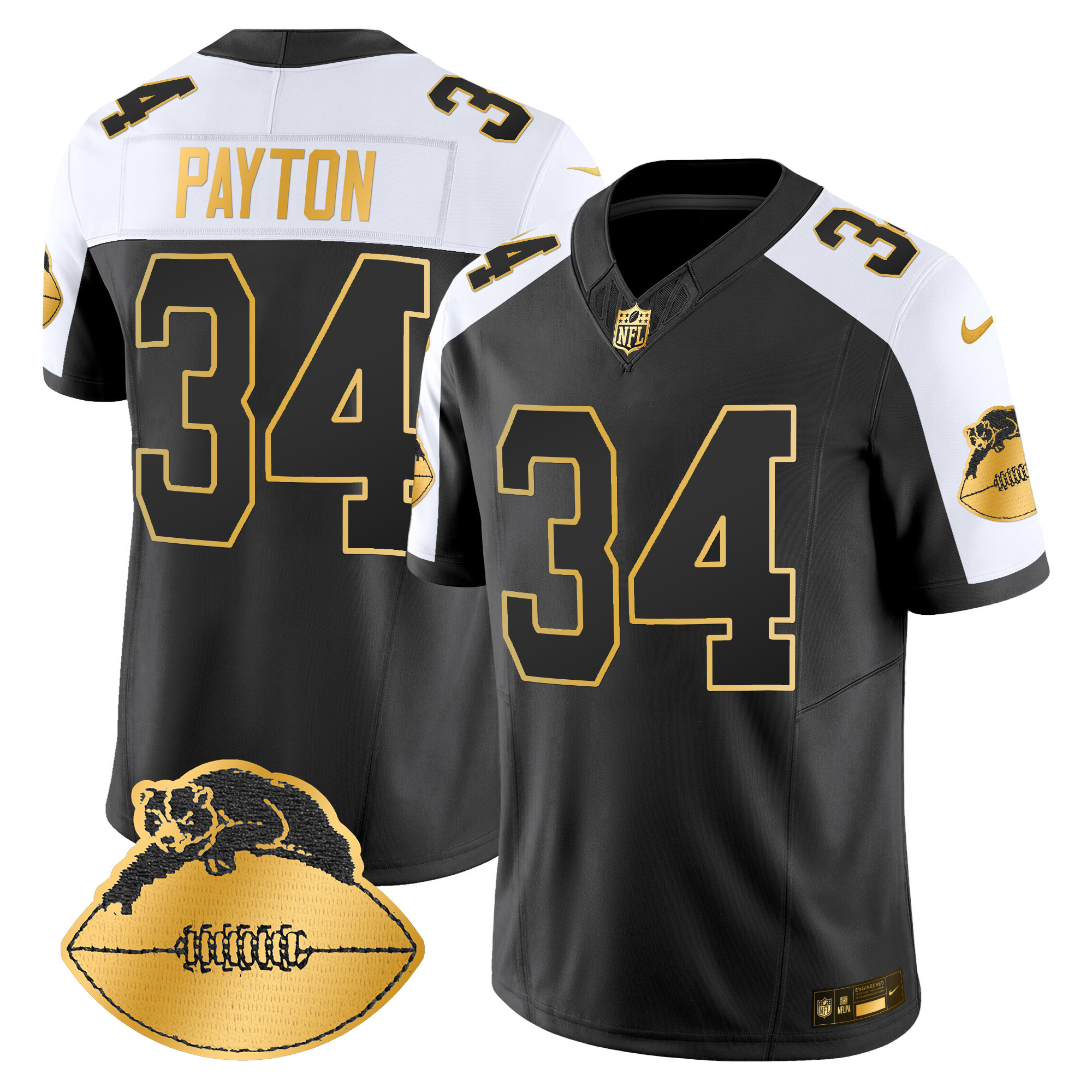 Men's Walter Payton Chicago Bears Throwback Gold Vapor Limited Alternate Jersey - All Stitched