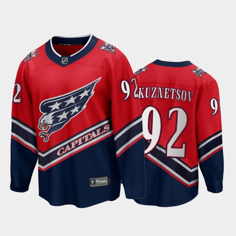 Men's Washington Capitals Evgeny Kuznetsov #92 Reverse Retro Red Jersey