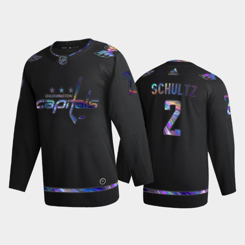 Men's Washington Capitals Justin Schultz #2 Iridescent Holographic Black Jersey
