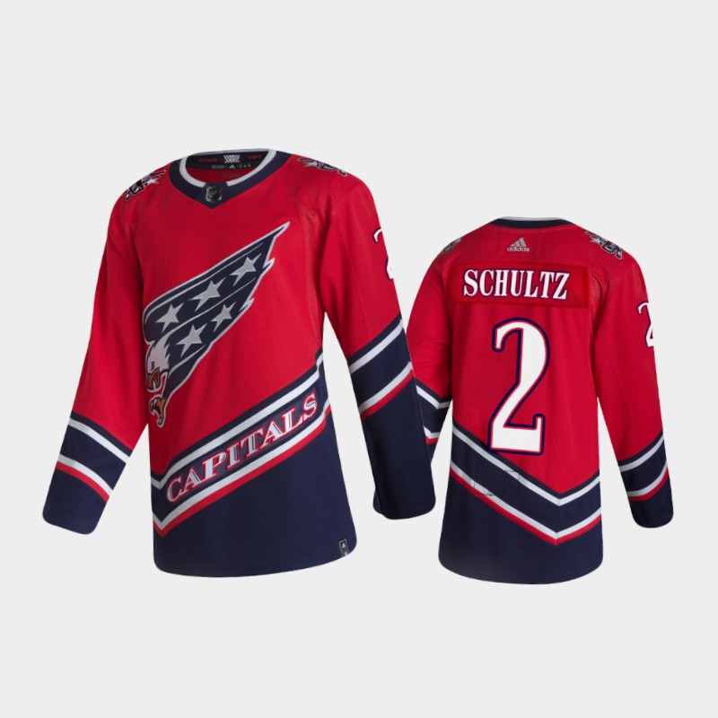 Men's Washington Capitals Justin Schultz #2 Reverse Retro 2021 Red Jersey