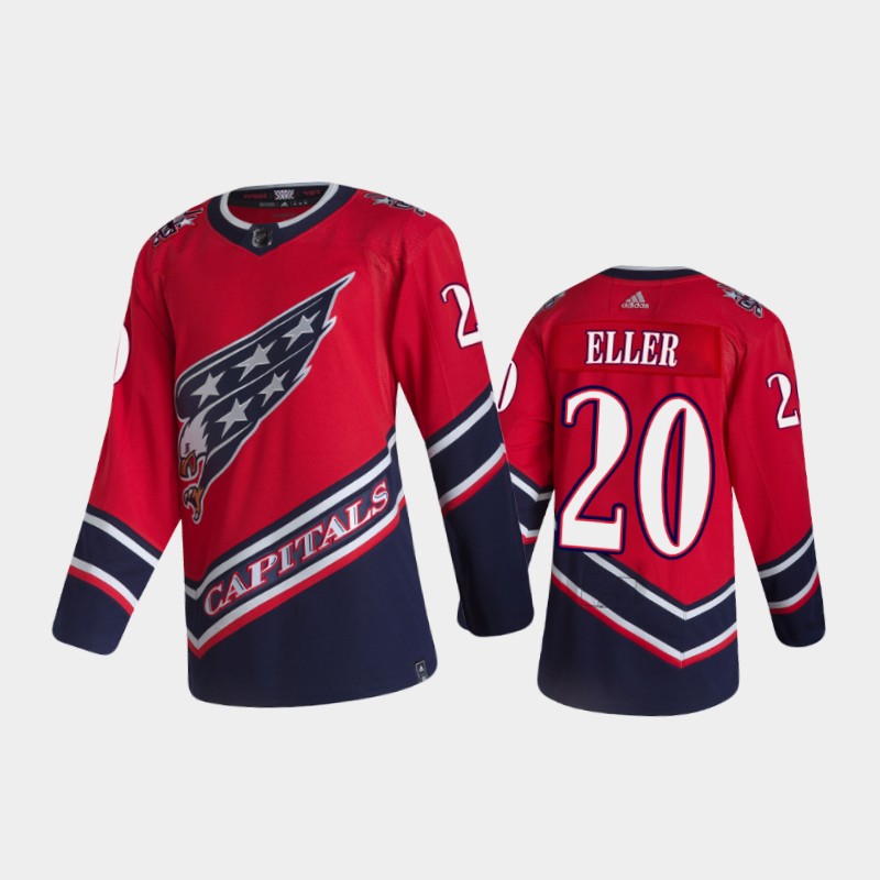 Men's Washington Capitals Lars Eller #20 Reverse Retro 2021 Red Jersey