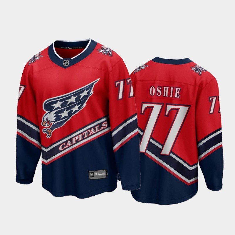 Men's Washington Capitals T.J. Oshie #77 Reverse Retro Red 2020-21 Breakaway Player Jersey