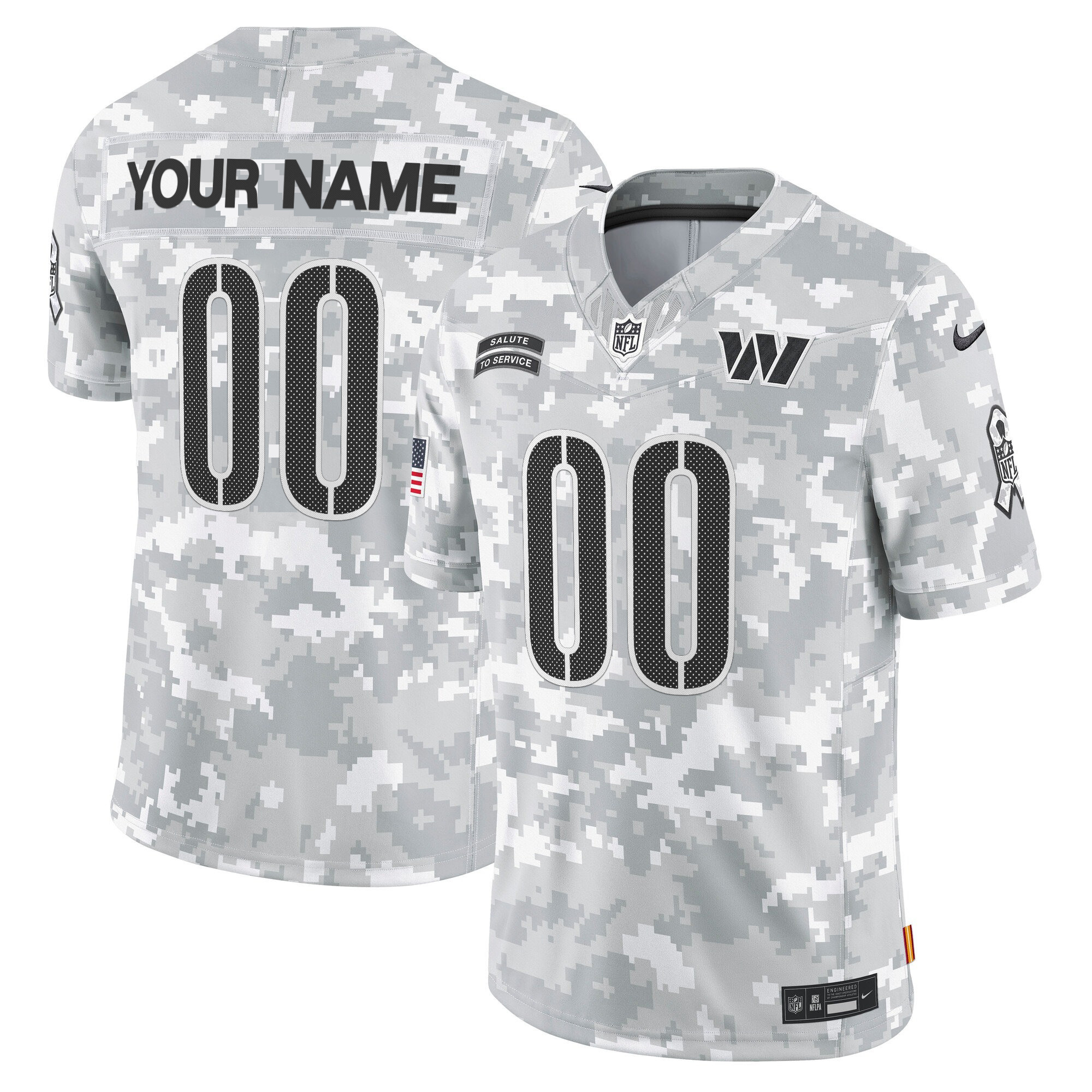 Men's Washington Commanders 2024 Salute to Service Vapor Limited Custom Custom Jersey - Arctic Camo - All Stitched
