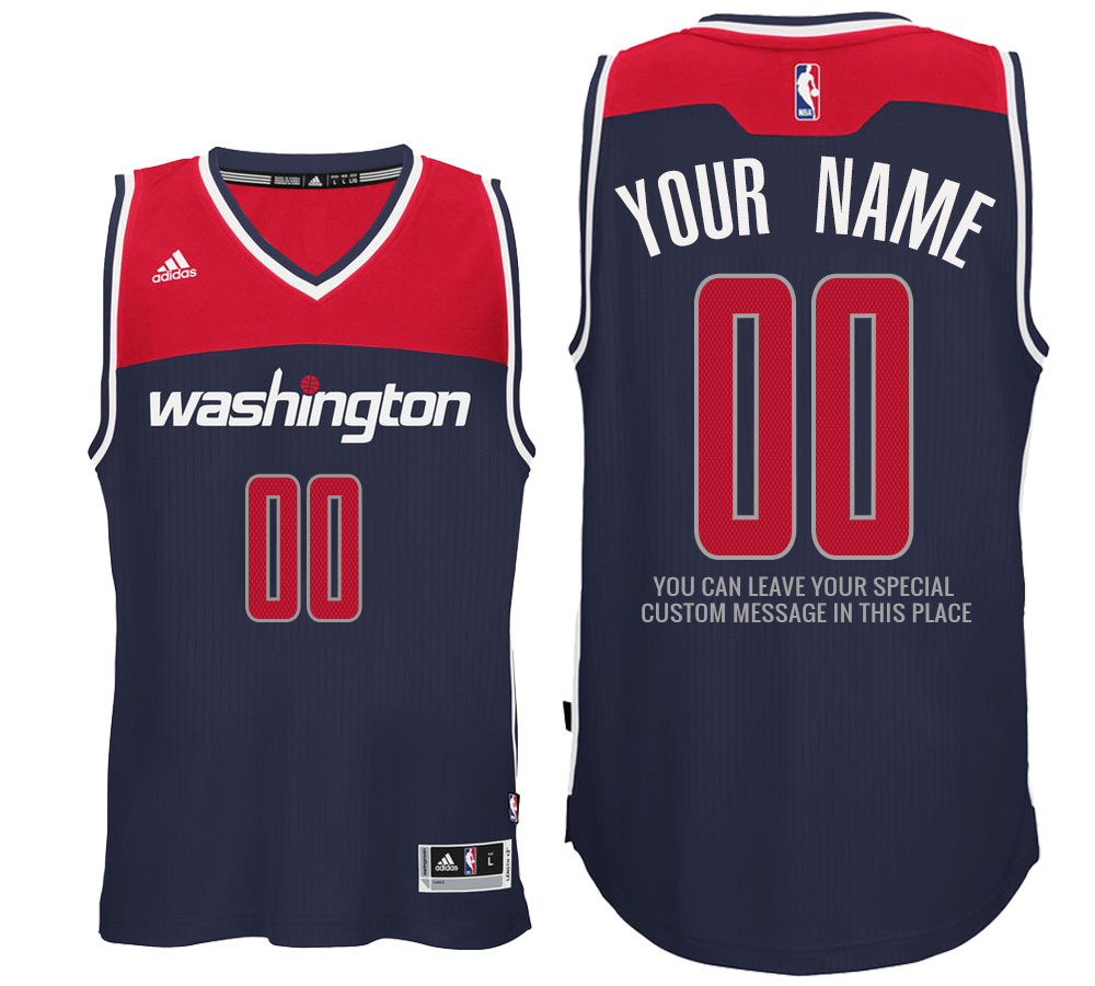 Mens Washington Wizards Alternate Navy Custom Message Jersey