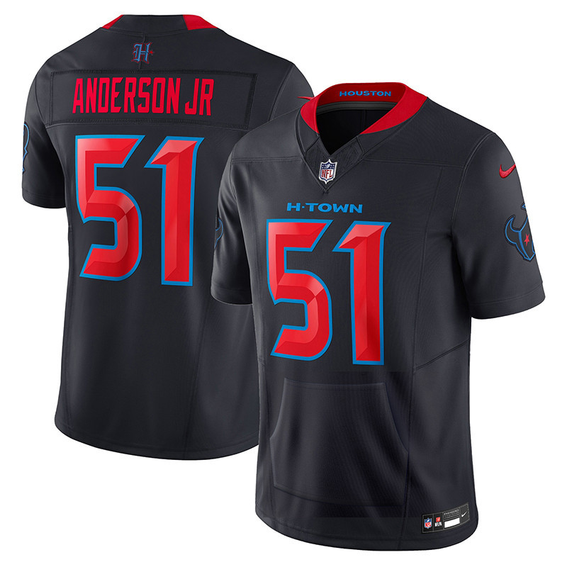 Men's Will Anderson Jr. Houston Texans 2024 Vapor Hand Warmer Navy Limited Jersey - All Stitched