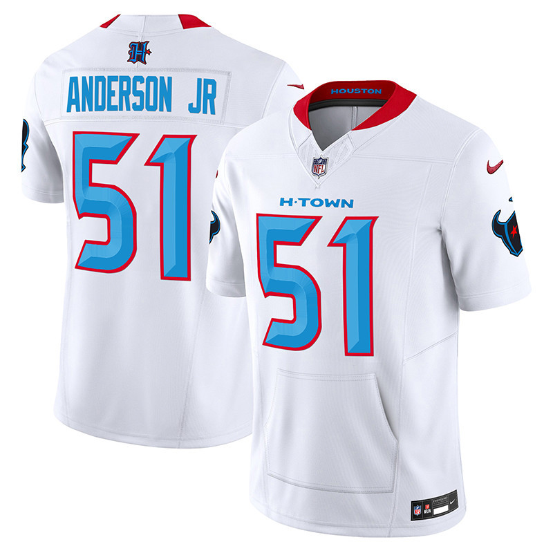 Men's Will Anderson Jr. Houston Texans 2024 Vapor Hand Warmer White Jersey - All Stitched