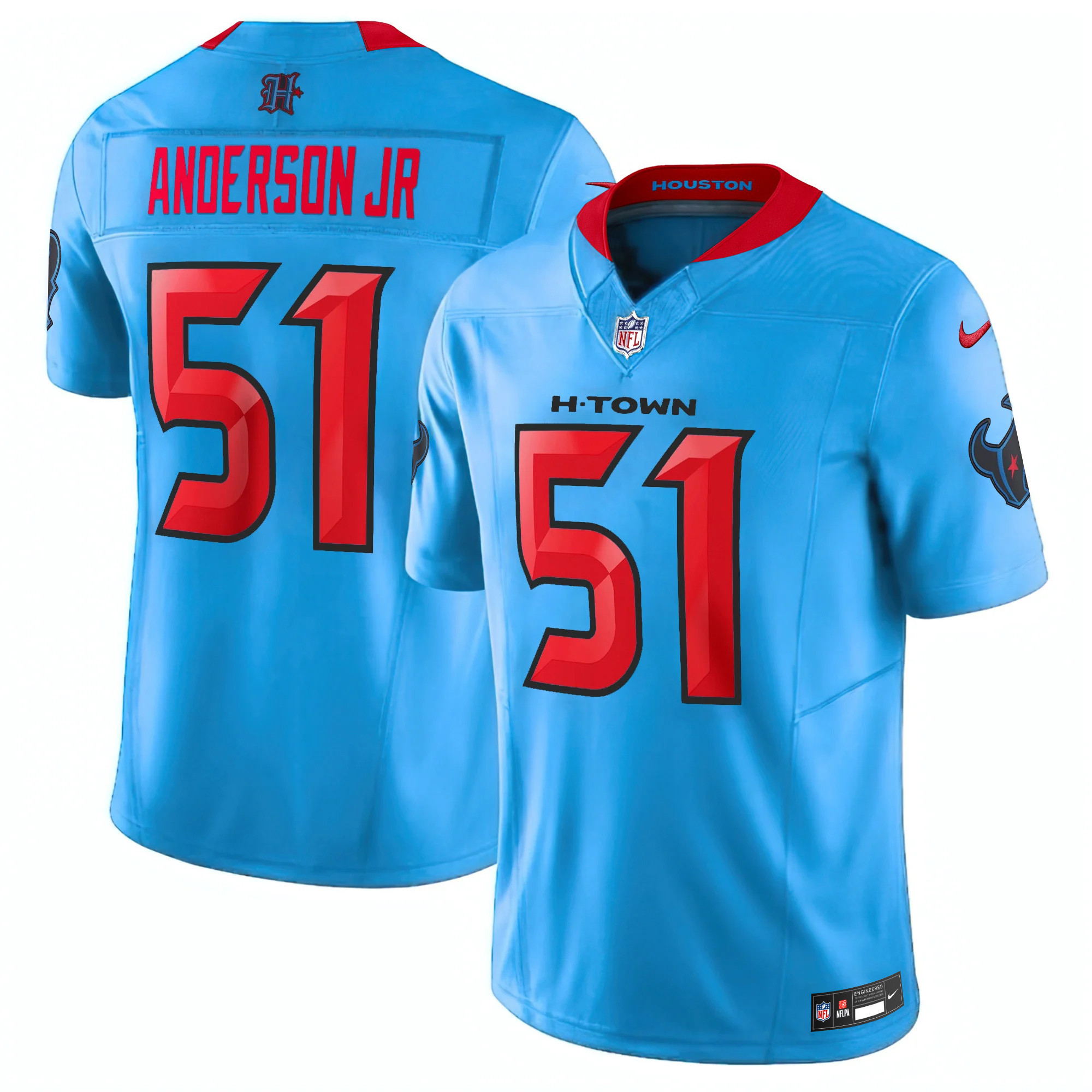Men's Will Anderson Jr. Houston Texans 2024 Vapor Limited Blue Blue Jersey - All Stitched