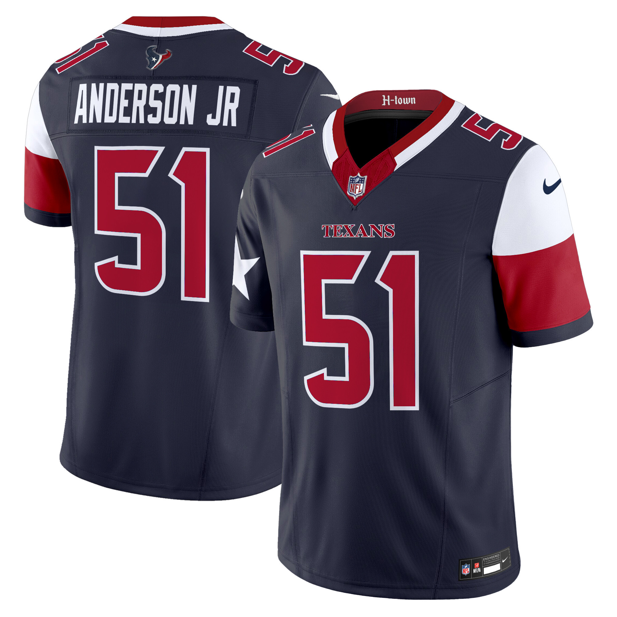 Men's Will Anderson Jr. Houston Texans 2024 Vapor Limited Navy Jersey - All Stitched