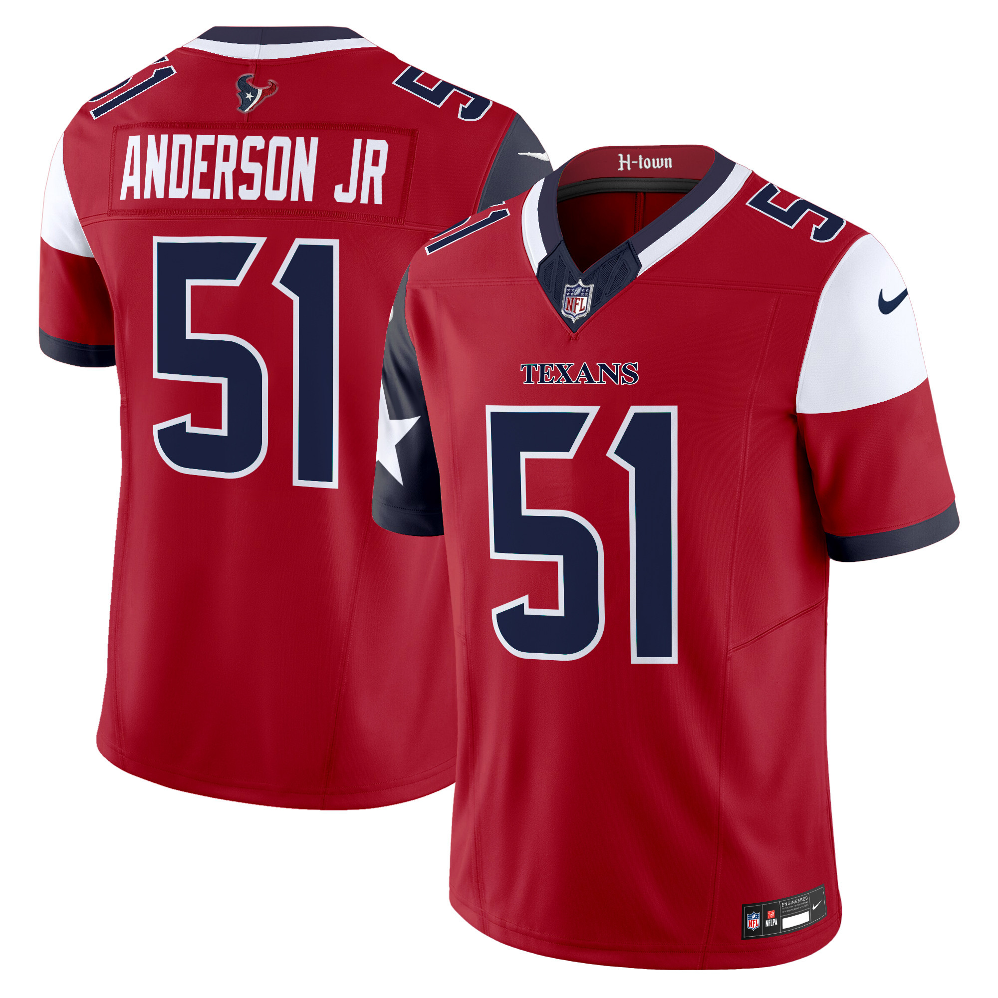 Men's Will Anderson Jr. Houston Texans 2024 Vapor Limited Red Jersey - All Stitched