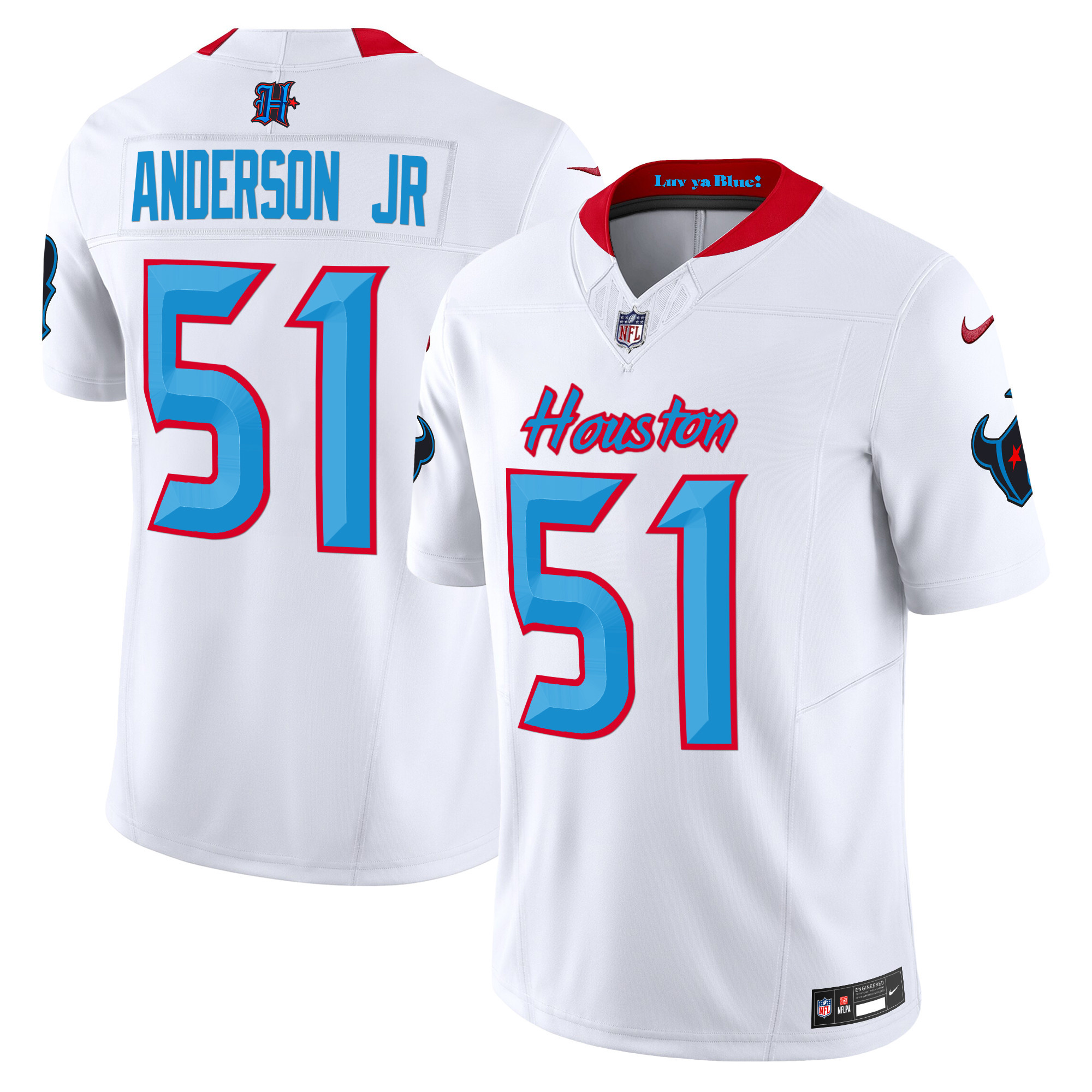Men's Will Anderson Jr. Houston Texans 2024 Vapor Limited White Jersey V4 - All Stitched